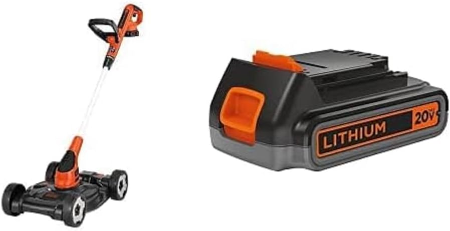 BLACK+DECKER Combination String Trimmer, Lawn Mower, and Edger, Cordless 3-in-1