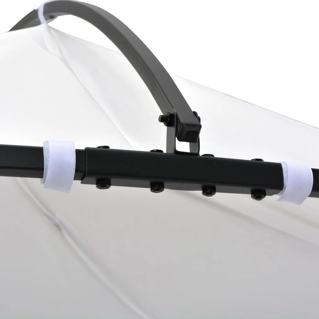 vidaXL Outdoor 9.8 x 9.5 Round Canopy Pavilion, UV & Water-Resistant, White & Black