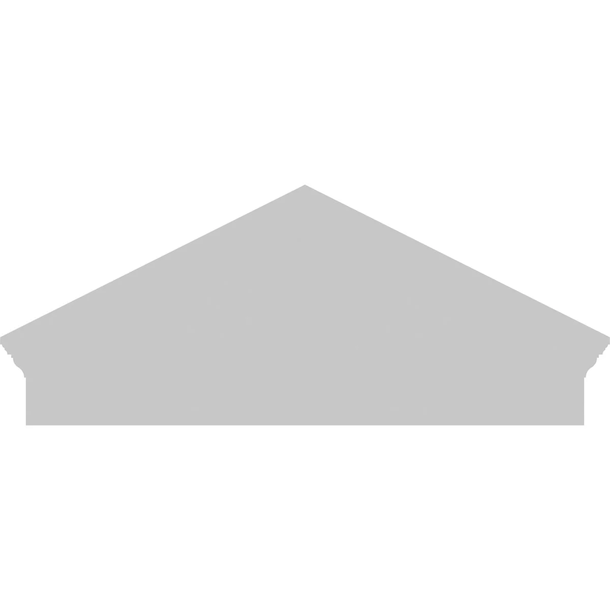 Ekena Millwork 52"W x 19-7/8"H x 2-3/4"P (Pitch 6/12) Peaked Cap Sunburst Architectural Grade PVC Combination Pediment