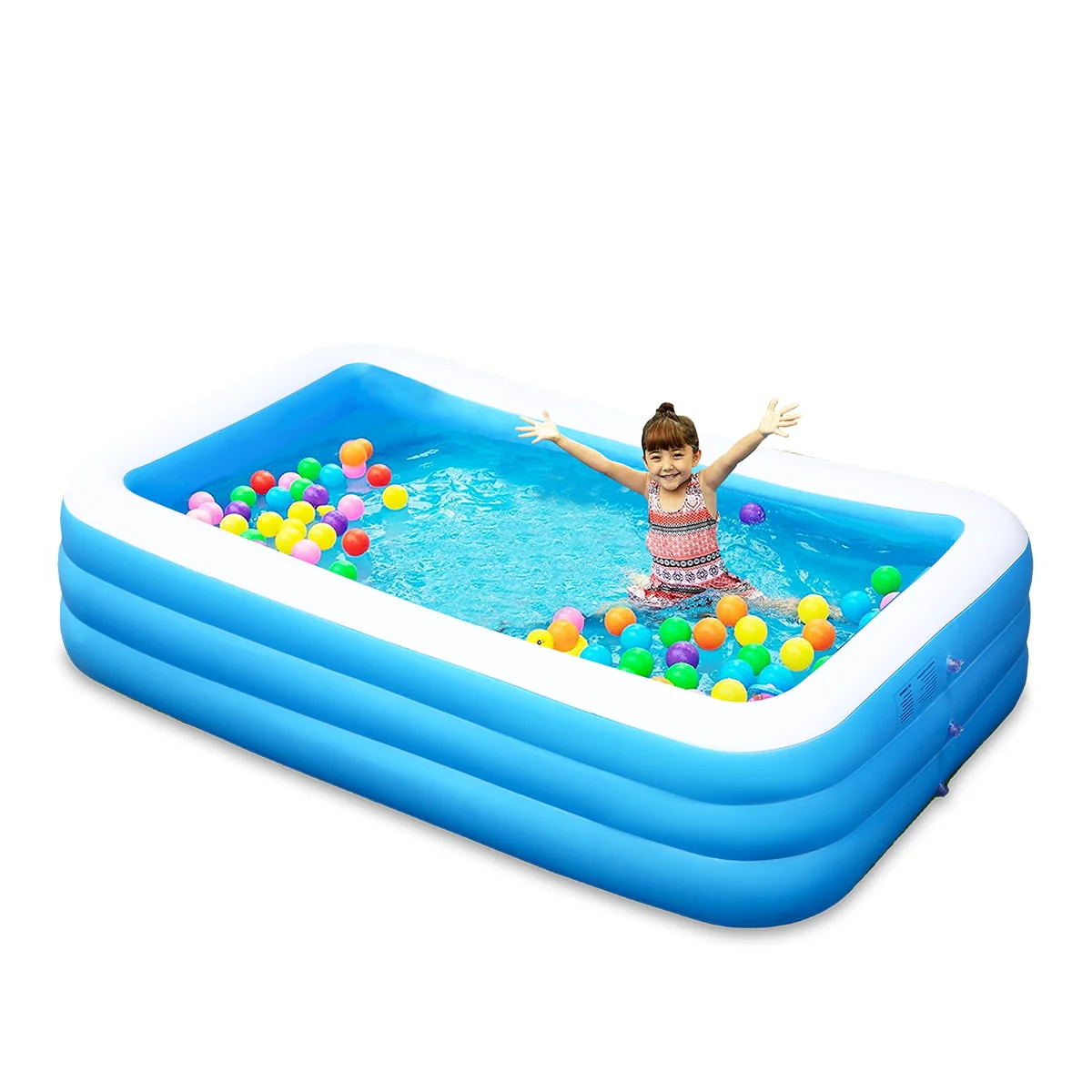 Joyin 120″ Inflatable Family Swimming Pool 120″ X 72″ X 22″ Full-Sized Inflatable Lounge Pool for Baby, Kiddie, Kids, Adult, Infant for Ages 3+. Seasonal merriment Water Party /Family Activity