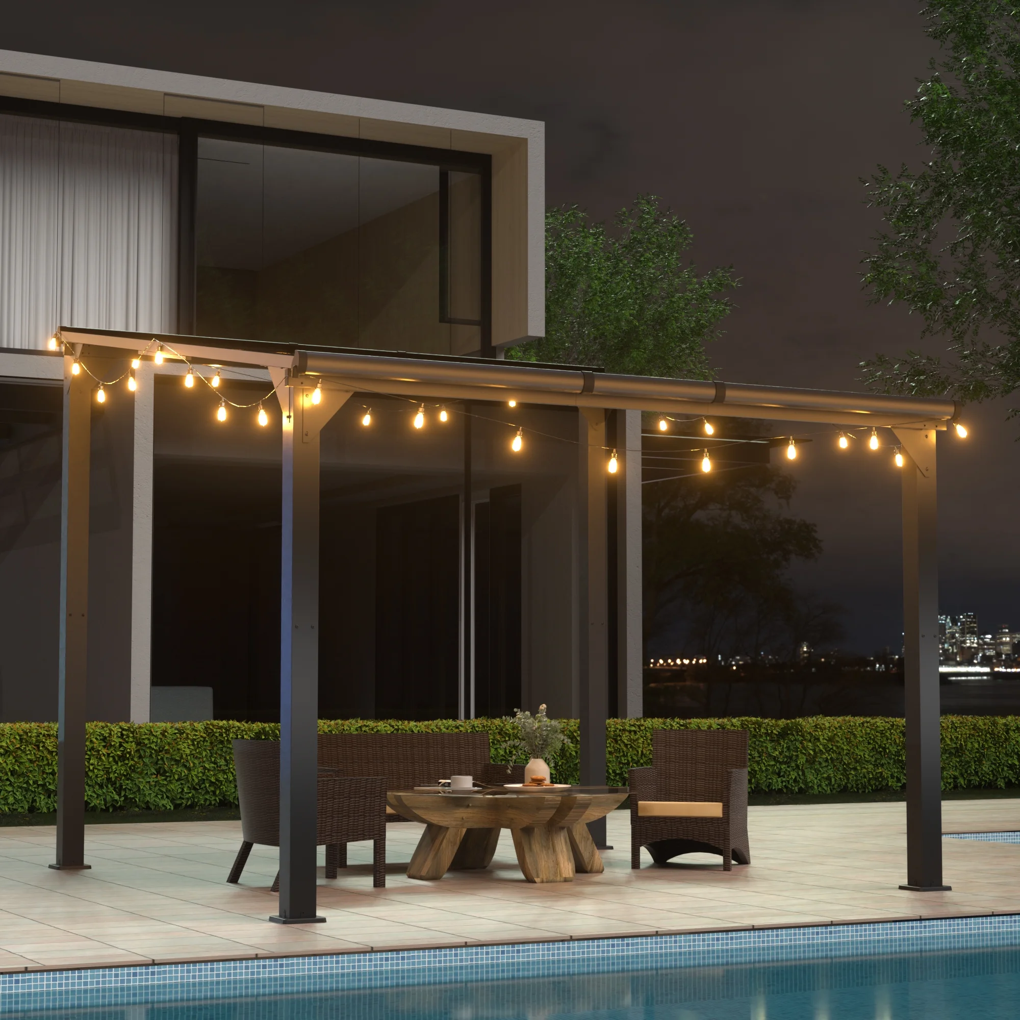 Jaxpety 14 x 10 ft. Hardtop Gazebo Outdoor Awnings for Patio, Backyard, Porch