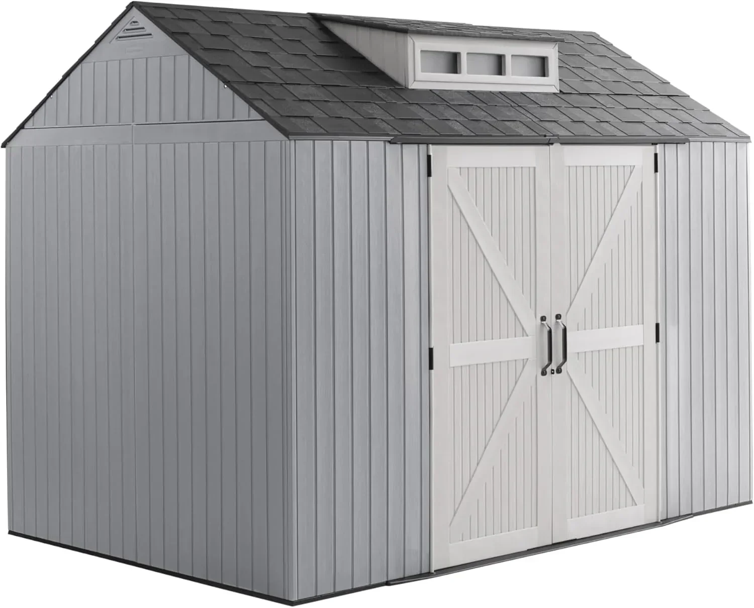Rubbermaid Resin Outdoor Storage Shed With Floor Weather Resistant Gray Organization for Home