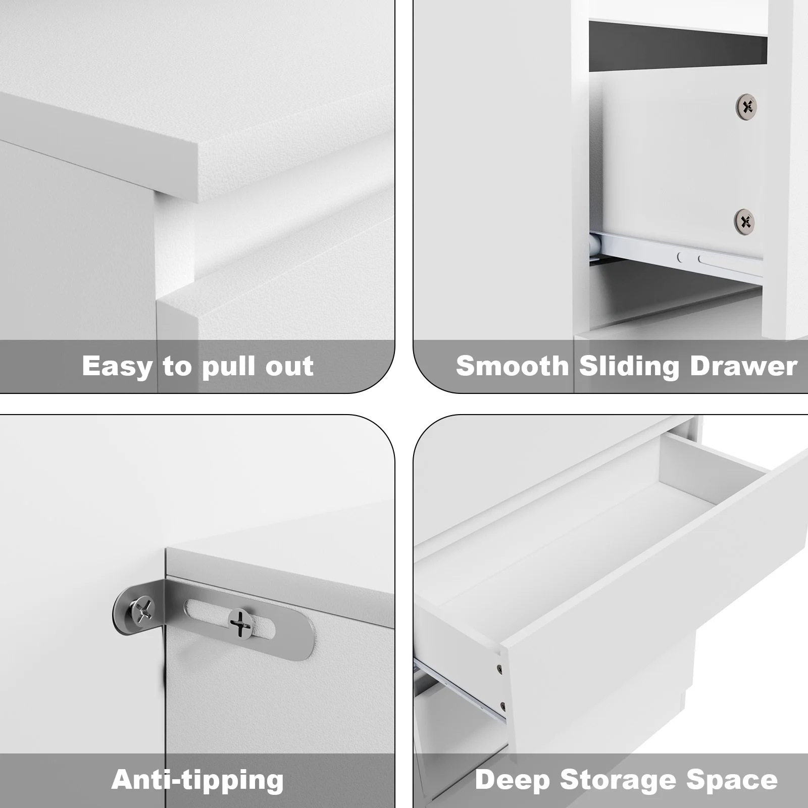 Hommpa Dresser for Bedroom, 48"H White Dresser for Closet, 5 Drawers Tall Wooden Modern Storage Chests of Drawers for Women, Living Room Furniture 27.5"L X 15.7"W X 48"H