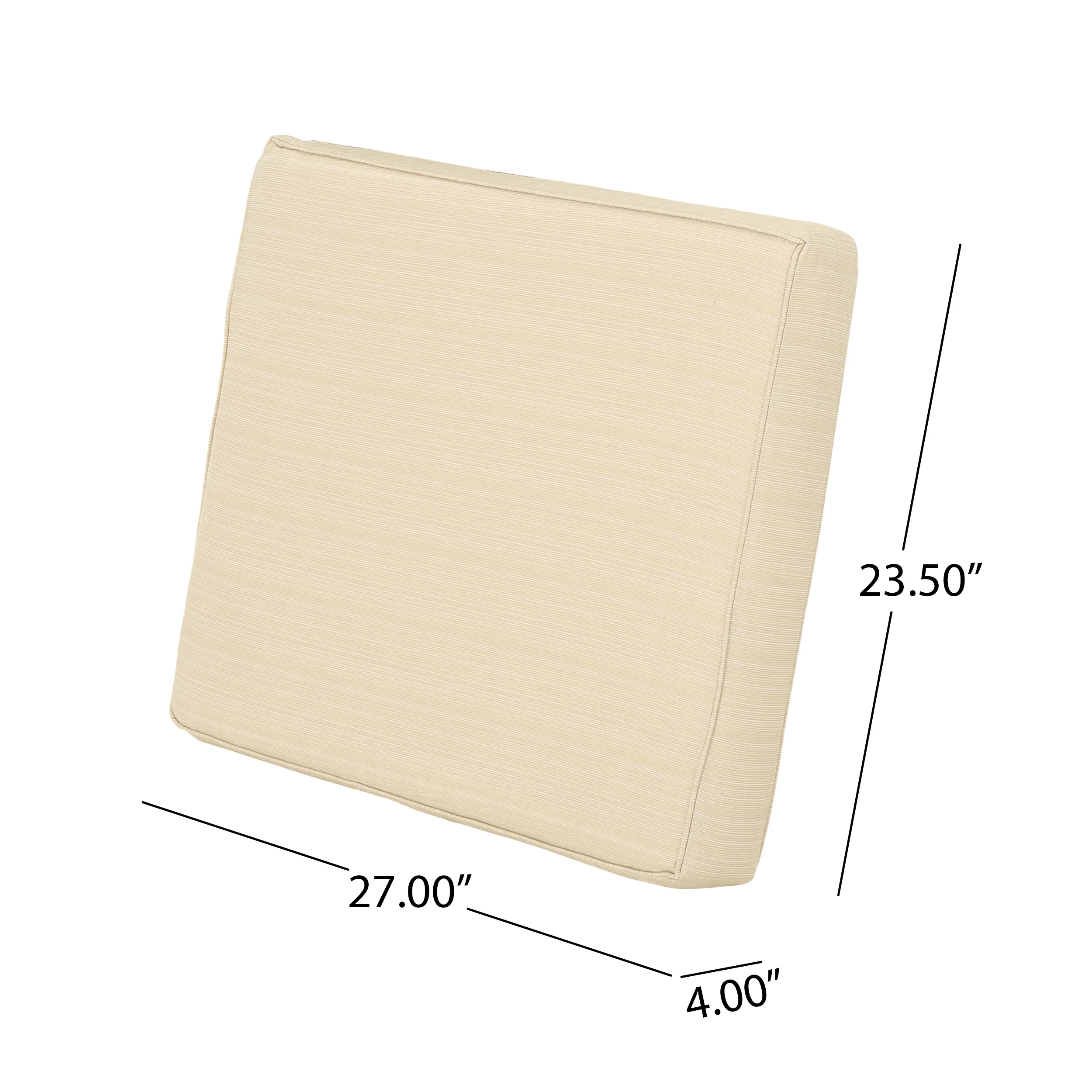 Noble House 23.50"x 27.00" White Rectangle Chair Outdoor Seating Cushions (2 Pack)