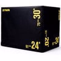 ZIVA 3-in-1 Plyometric Box – High Density PE Foam with No-Slip PVC Cover – Box Jump Exercise Equipment for Workout, Crossfit Training, and Step Exercises (20″x 24″x 30″) – Black