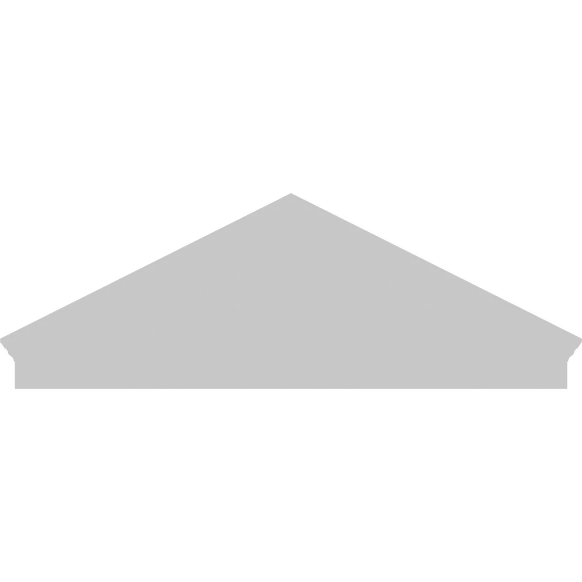 Ekena Millwork 52"W x 19-7/8"H x 2-3/4"P (Pitch 6/12) Peaked Cap Sunburst Architectural Grade PVC Combination Pediment