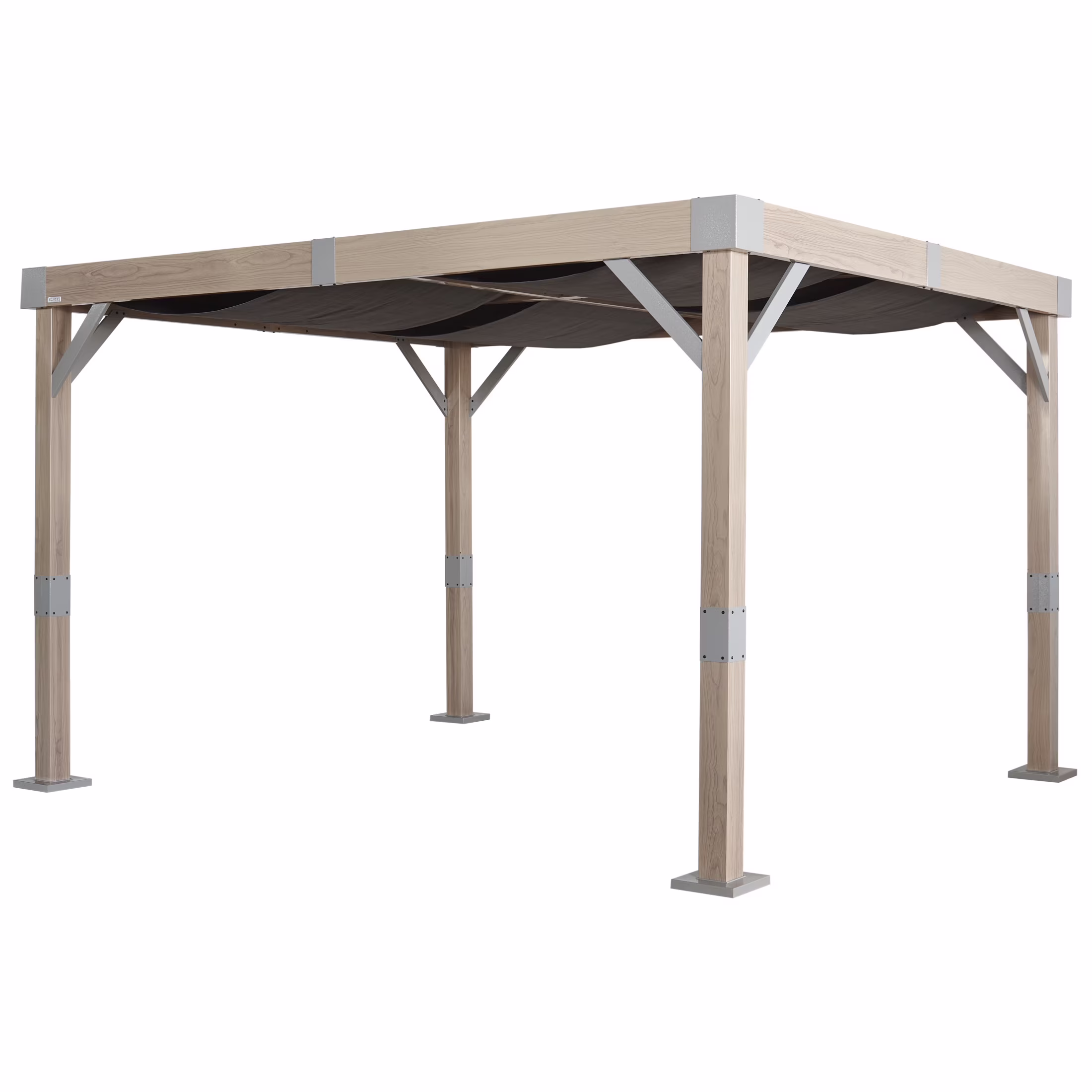 Sojag Fontana Wood Finish Aluminum Frame 10 x 12 ft Pergola