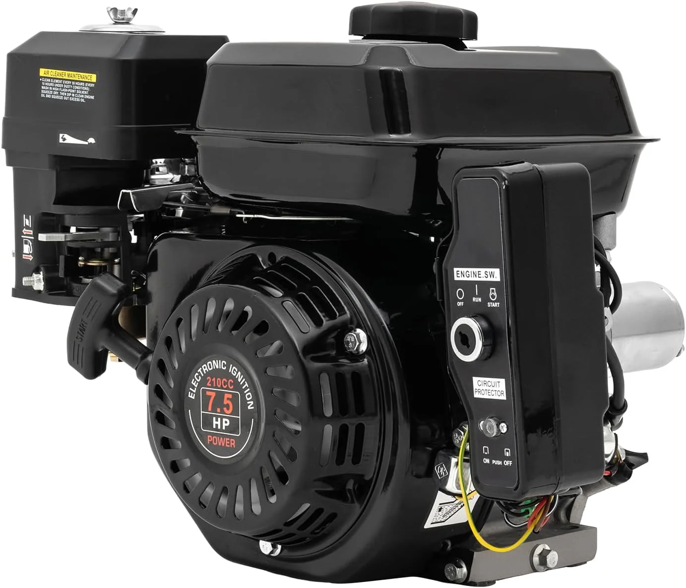 7.5HP 212CC 4-Stroke OHV Gasoline Engine with Electric Start for Go-Karts, Compressors, Generators, and More – Durable & Fuel Efficient