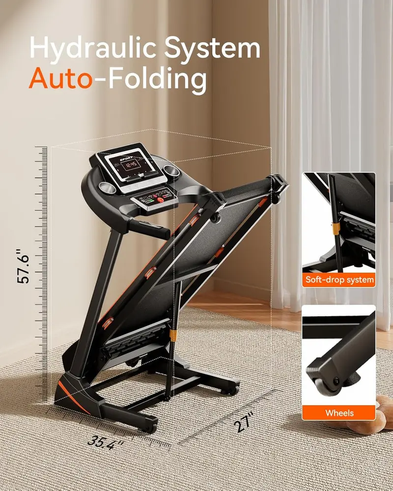 Foldable Home Treadmill With 3HP Motor, Auto Incline Adjustment And Bluetooth Connectivity
