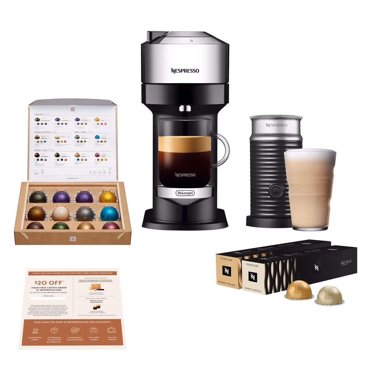 NESPRESSO Vertuo Next Coffee and Espresso Machine Sz 13″ L x 12″ H 1835898