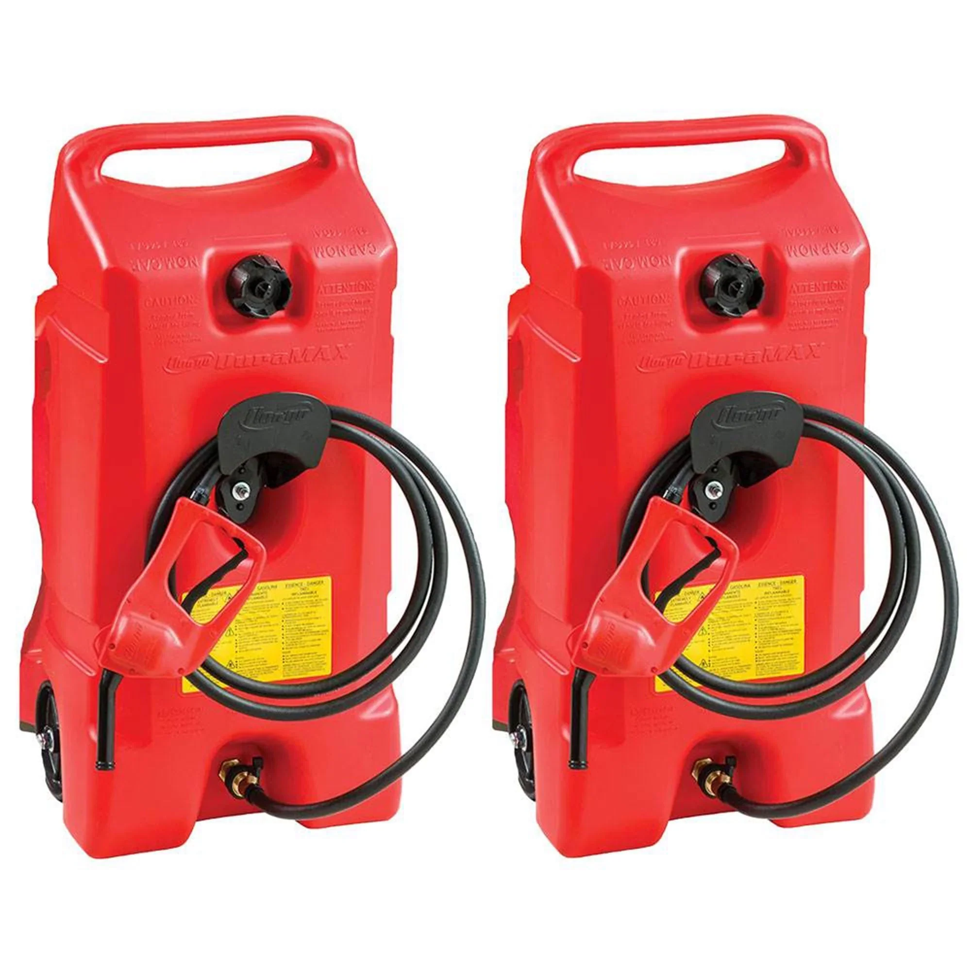 Scepter Flo N' Go DuraMax Portable Gas Fuel Tank With Pump, 14 Gallon, 2 Pack, Red