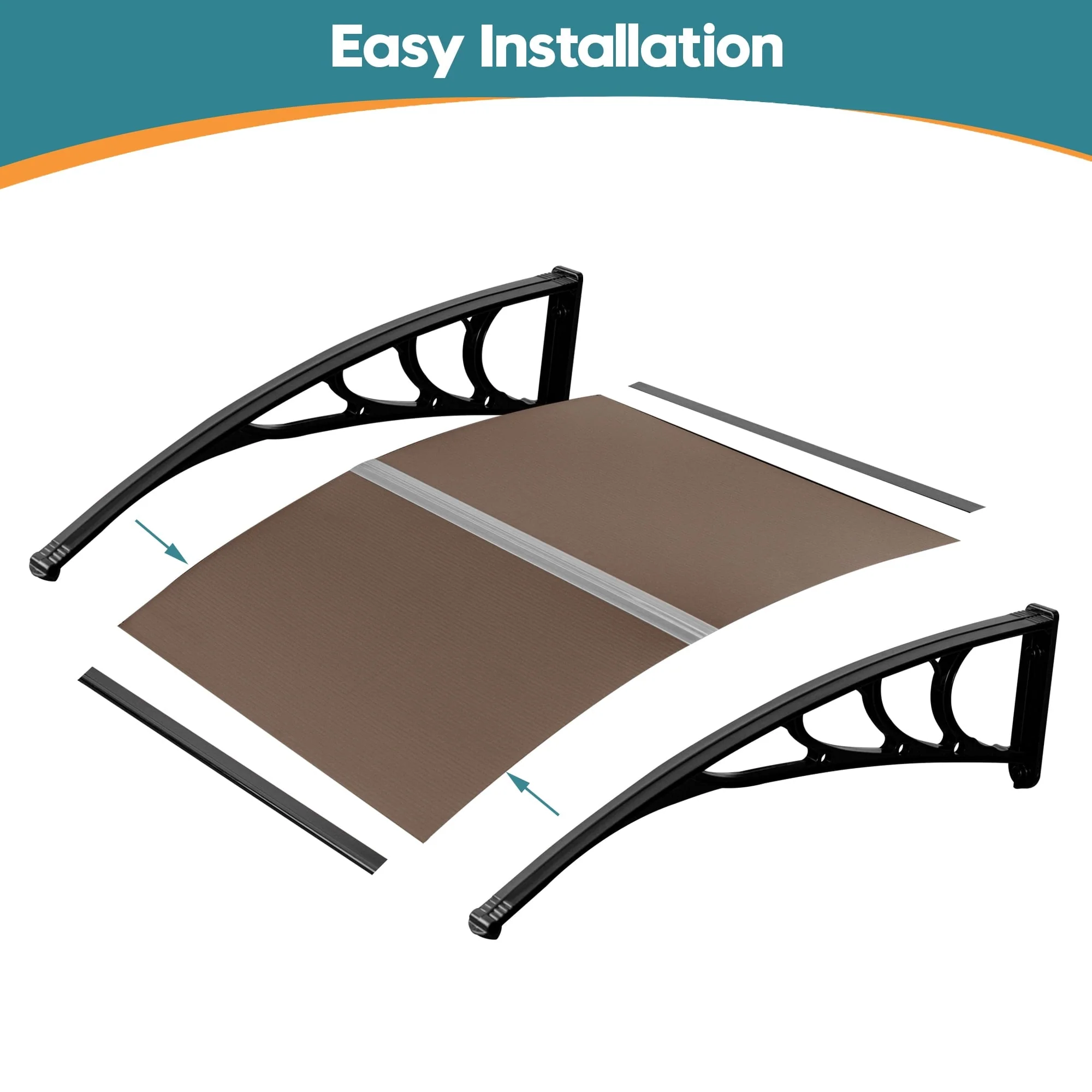 MCombo 10 ft. W x 3.5 ft. D Window & Door Awning Polycarbonate Canopy