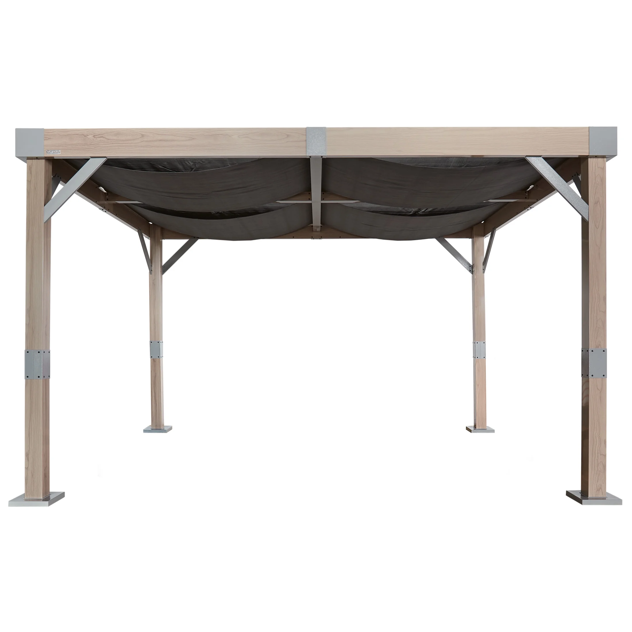 Sojag Fontana Wood Finish Aluminum Frame 10 x 12 ft Pergola
