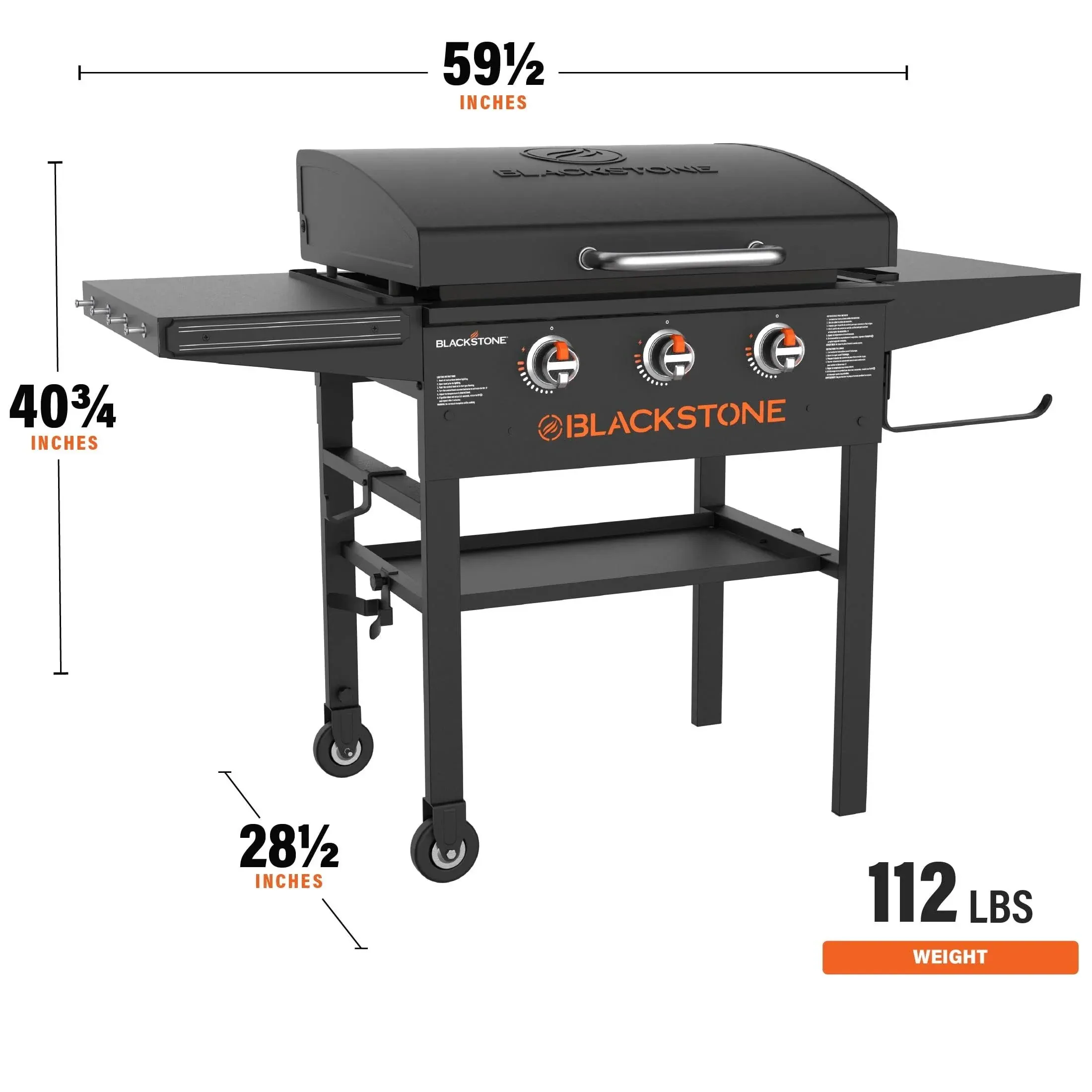 Blackstone 3-Burner 28" XL Griddle with Hood in Black