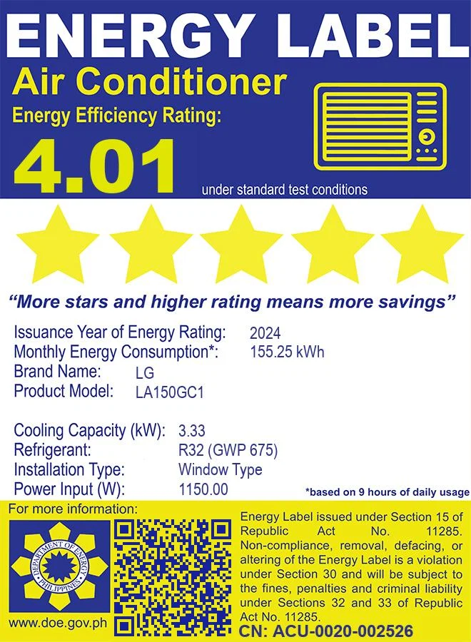 1.5 HP Window Air Conditioner Inverter with Convenient Controls