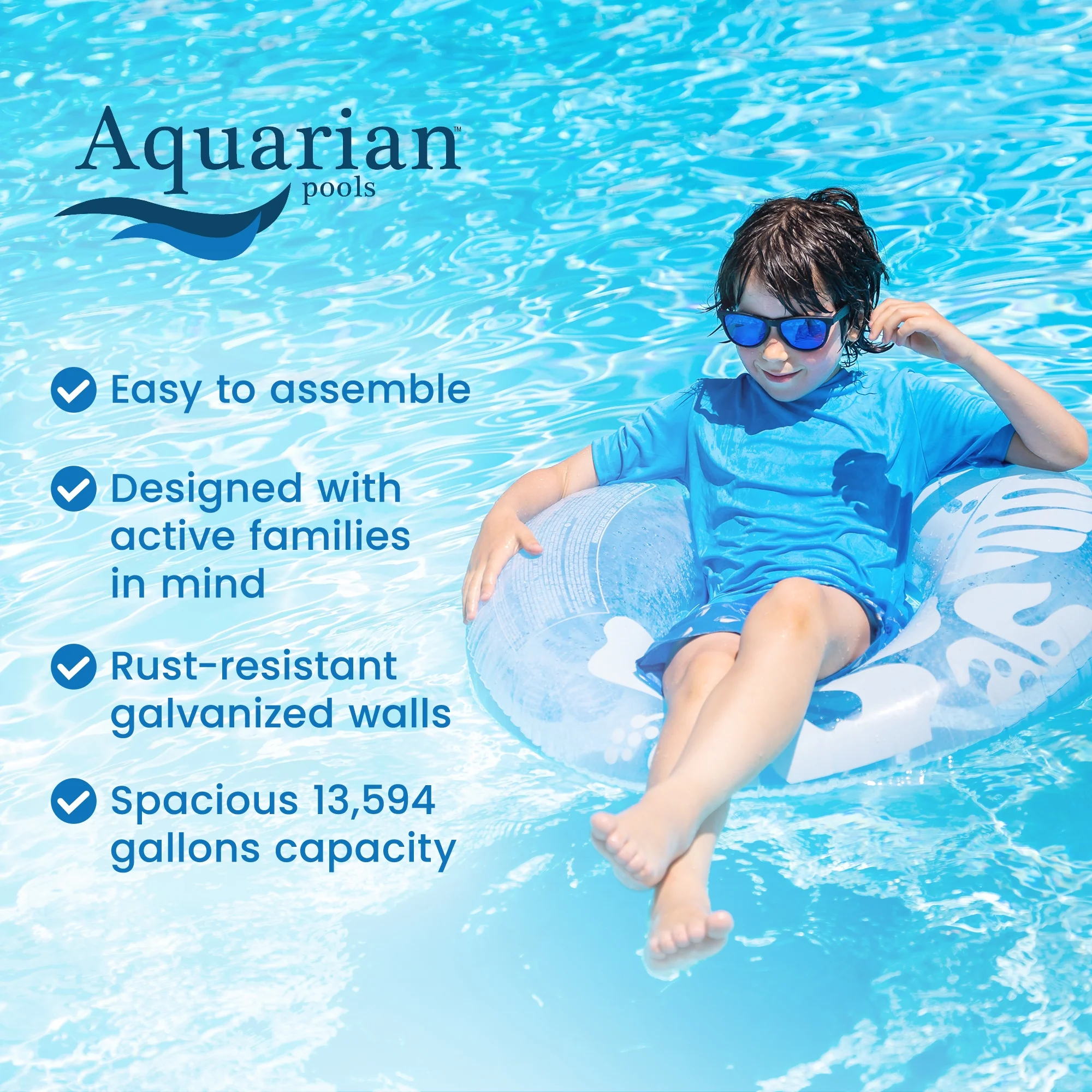 Aquarian Phoenix 18' x 52" Steel Frame DIY Family Size Above Ground Pool
