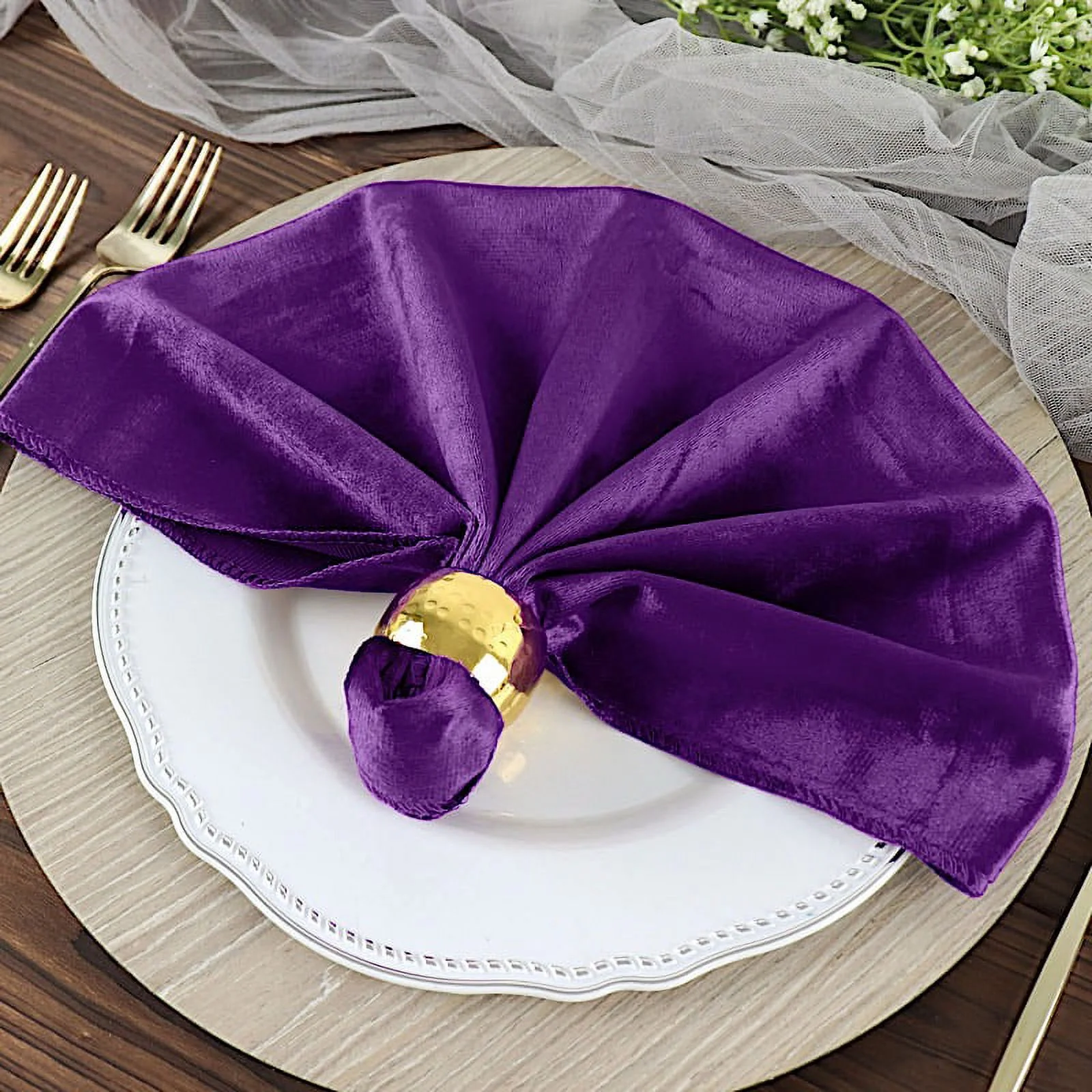 BalsaCircle 100 Pieces 20" x 20" Navy Blue Premium Velvet Napkins Linens