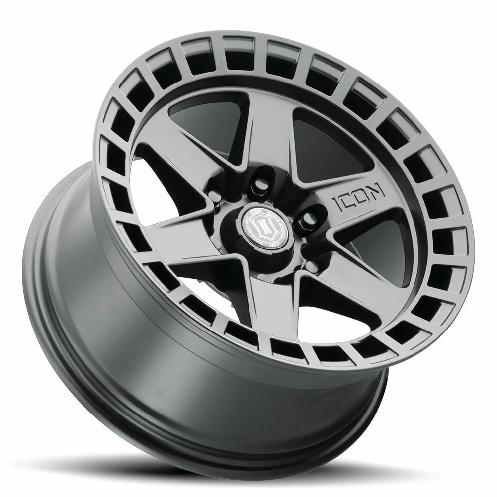 ICON ALLOYS RAIDER SAT BLK - 17 X 8.5 / 6 X 120 / 0 MM / 4.75" BS Fits select: 2015-2022 CHEVROLET COLORADO, 2015-2022 GMC CANYON
