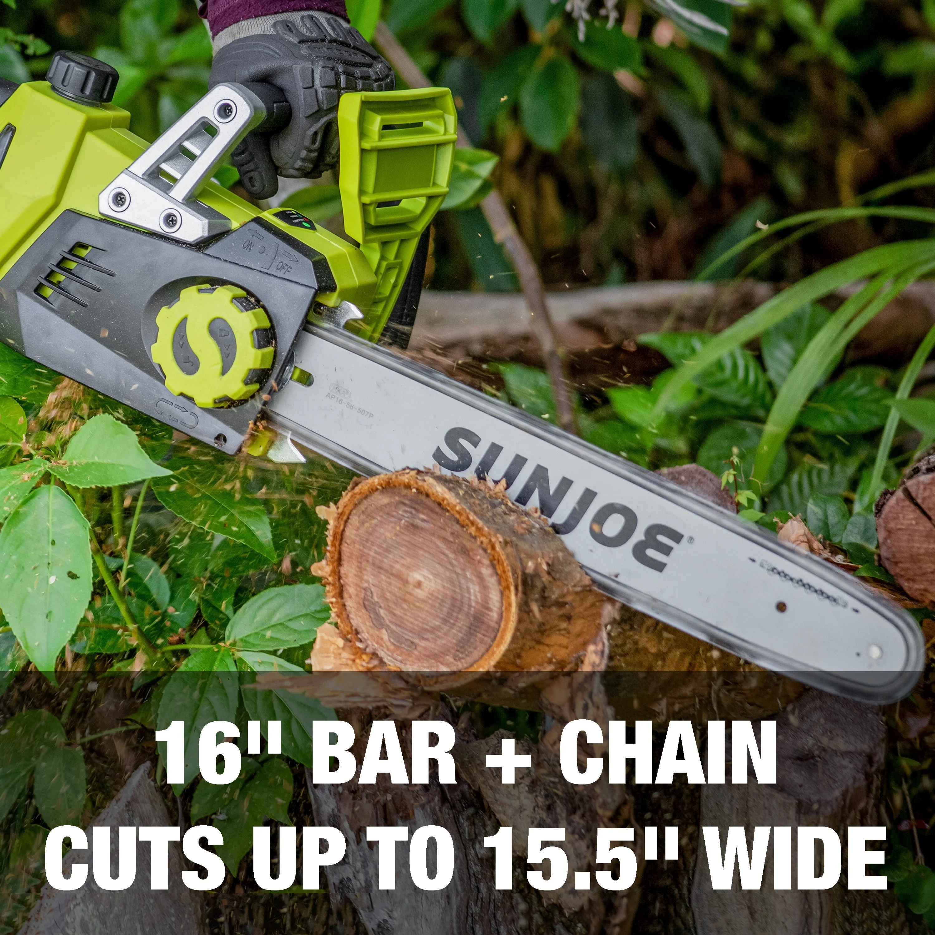 Sun Joe 48V Cordless 16-inch Chainsaw, 2 x 2.0-Ah Batteries & Charger