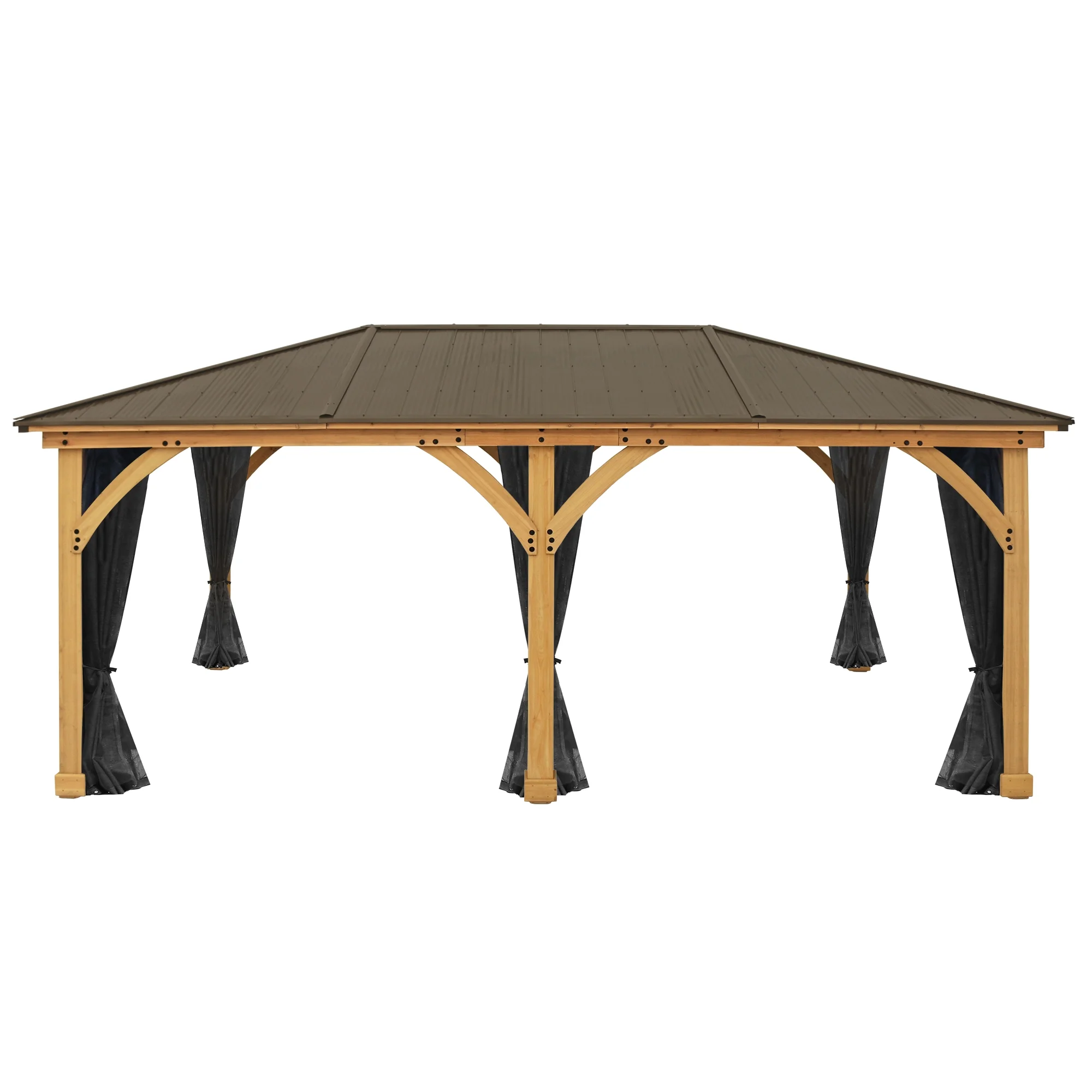 Yardistry Black Mosquito Screen Mesh Kit designed for the 12' x 20' Meridian Gazebo