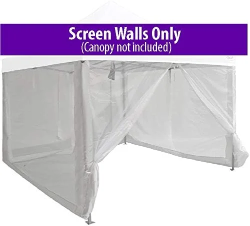 White Zippered Mesh Sidewalls for 10' x 10' Pop-Up Tent Canopy - Easy Assembly