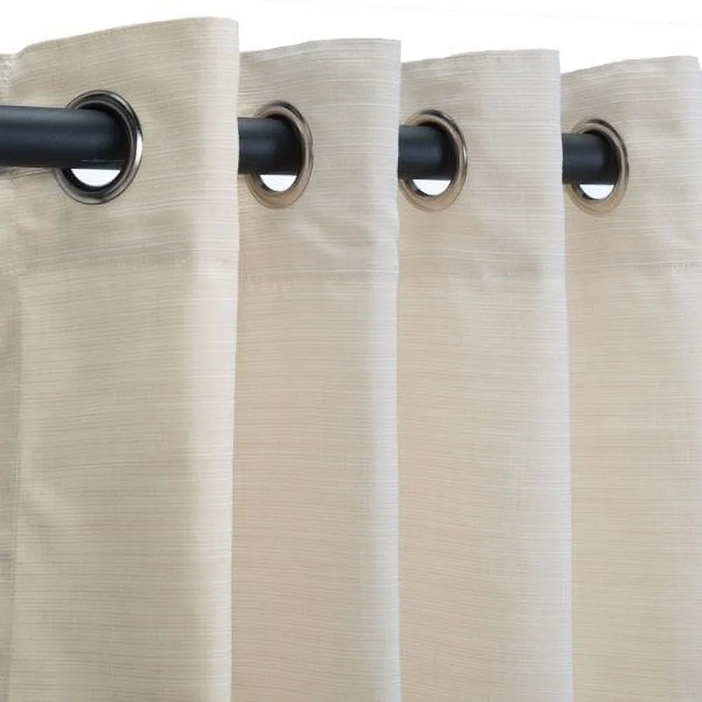 Sunbrella Canvas Navy Outdoor Curtain with Nickel Plated Grommets 50 in. x 96 in.