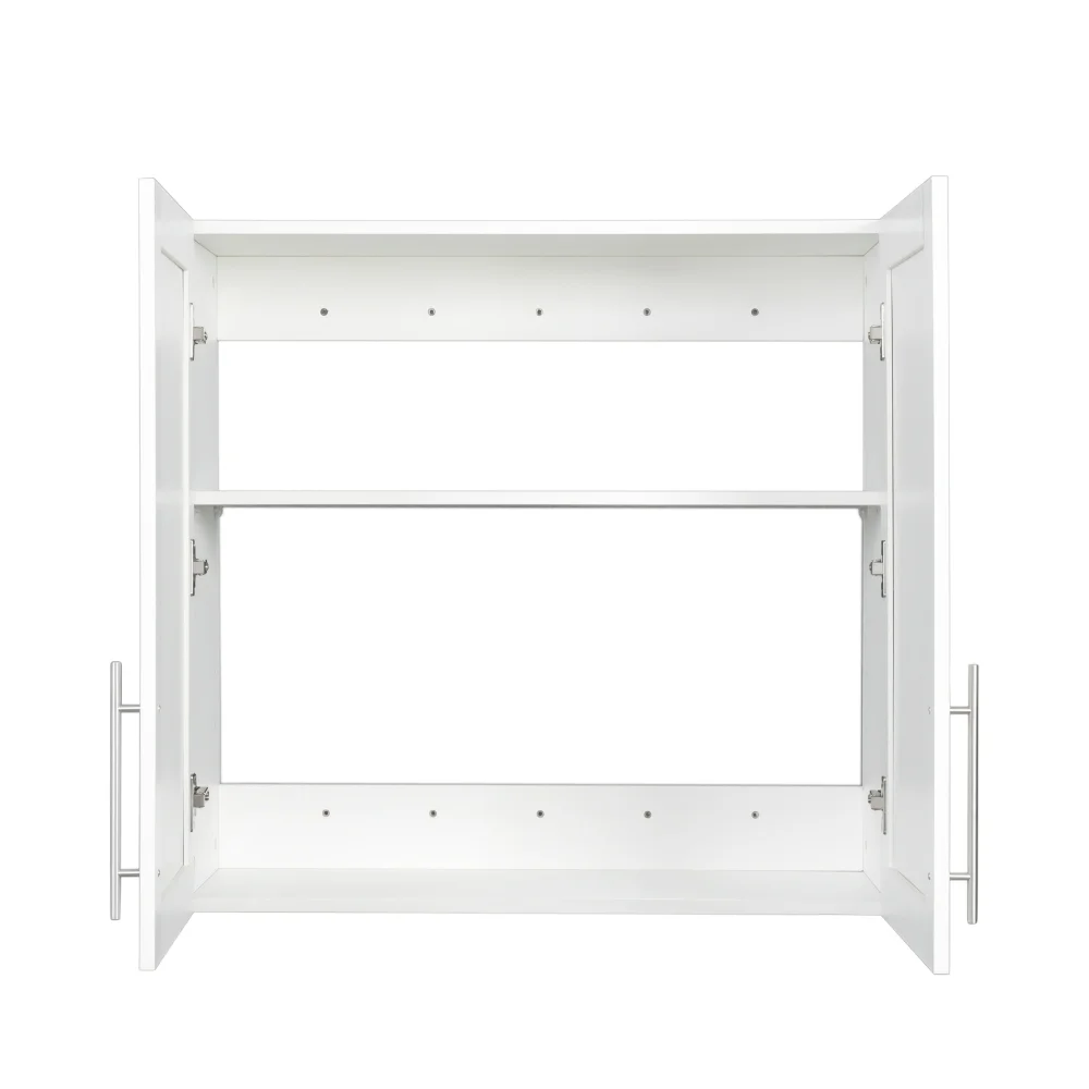 Stackable Wall Cabinet,Hanging Wall Mount Storage Cabinet with Adjustable Shelves and Doors,Sideboard Buffet Cupboard,Console Table,White Wood Finish,11.81 "D x 31.50"W x 29.92 "H