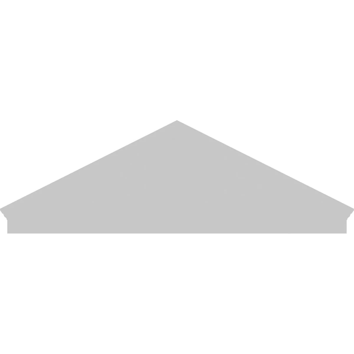 Ekena Millwork 52"W x 19-7/8"H x 2-3/4"P (Pitch 6/12) Peaked Cap Sunburst Architectural Grade PVC Combination Pediment
