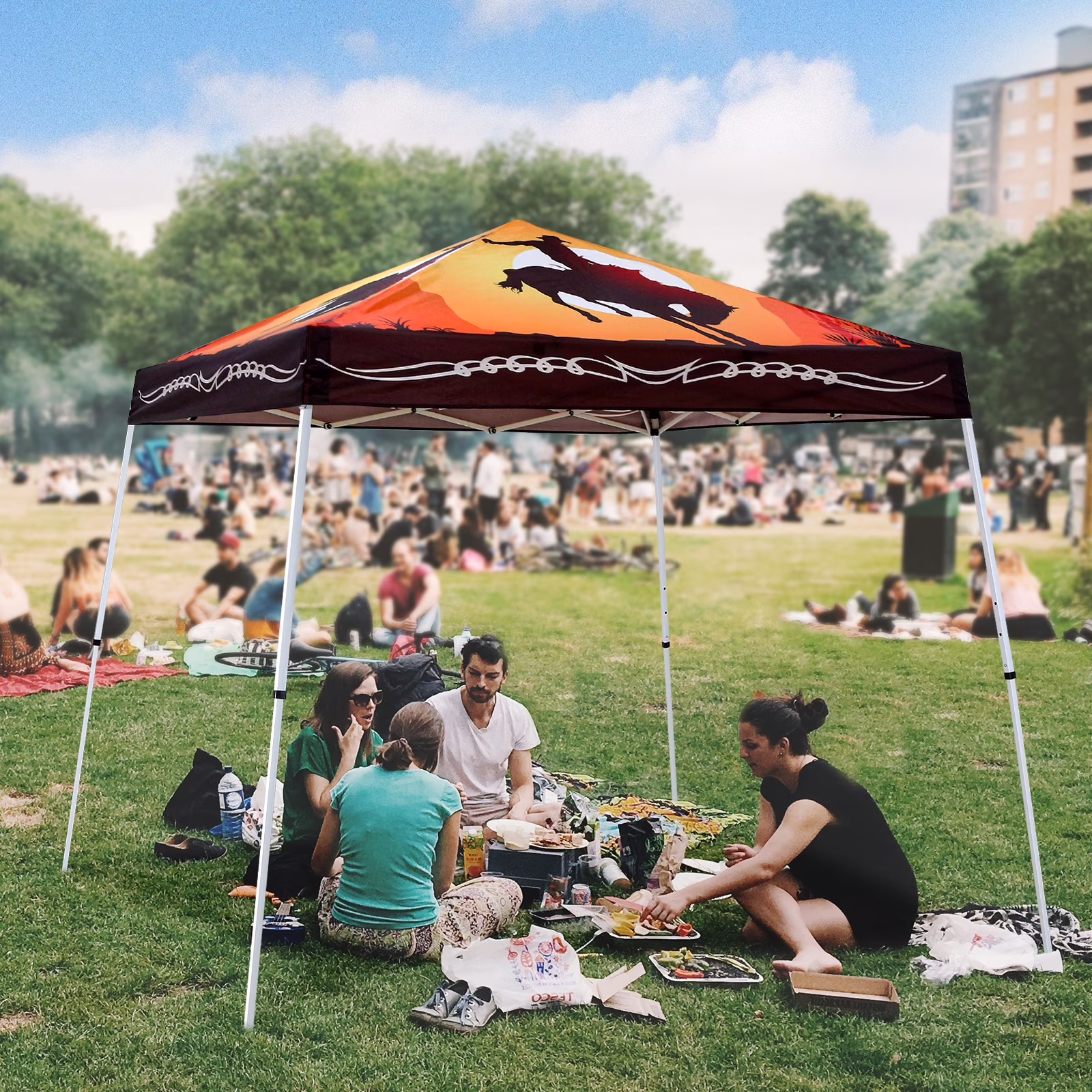 EAGLE PEAK 10ft x 10ft Turquoise Slant Leg Instant Pop-up outdoor Canopy
