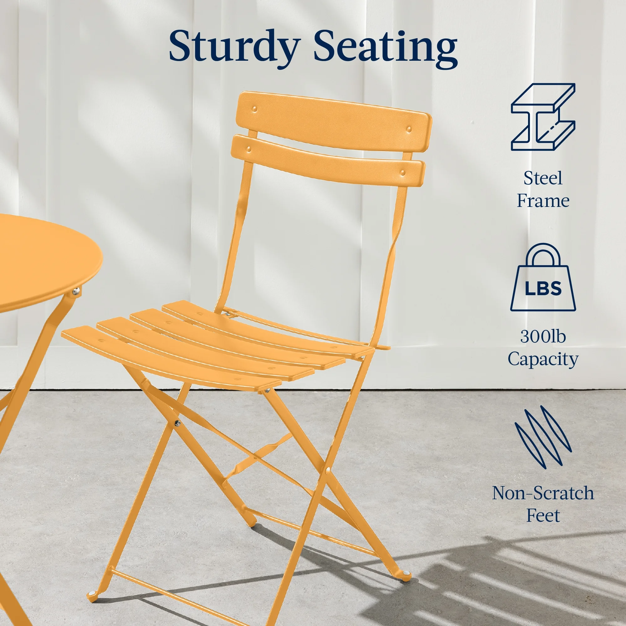 Best Choice Products 3-Piece Small Bistro Set, Folding Patio Furniture Set of 2 Chairs and Table - Black