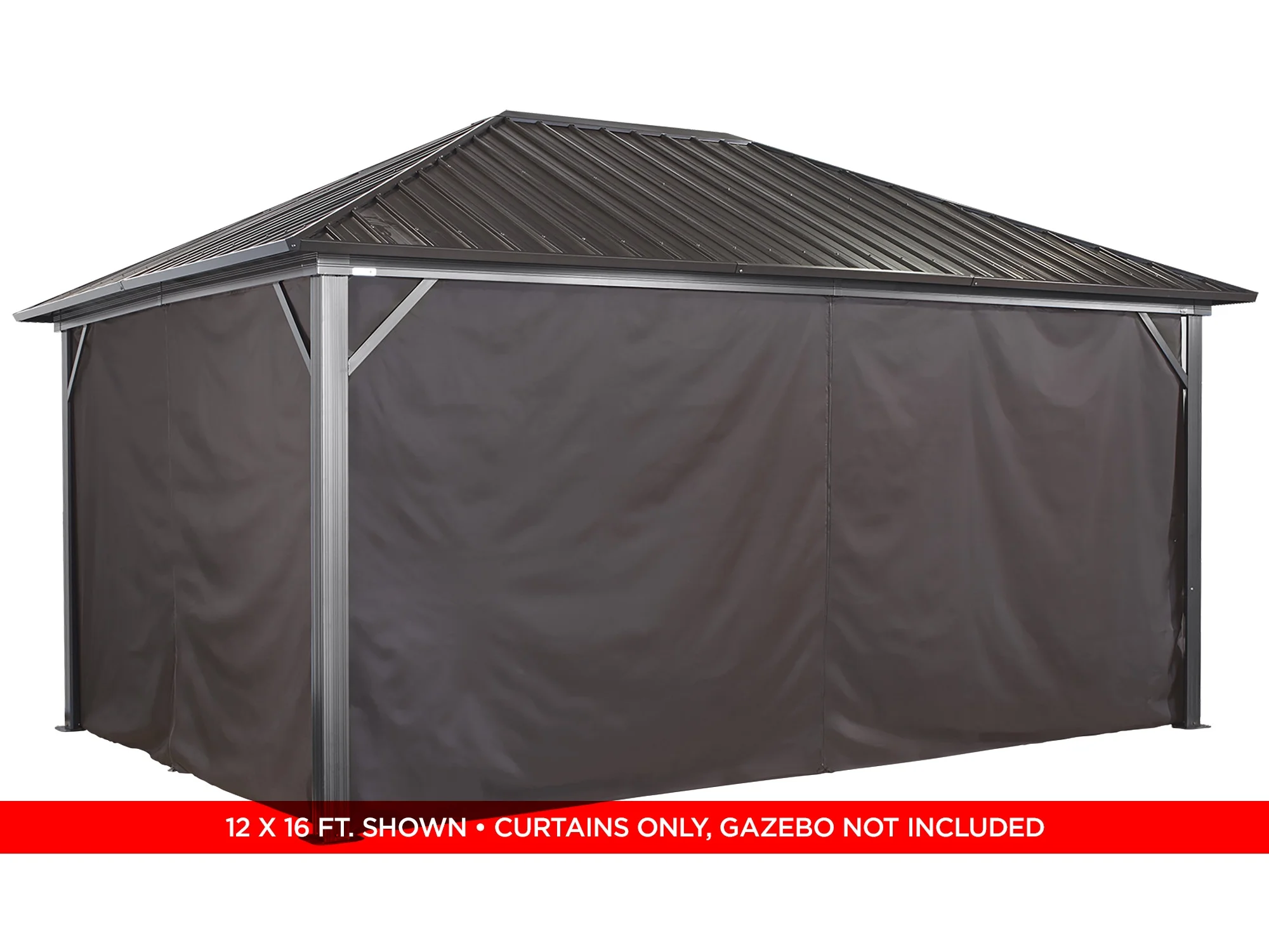 Sojag12' x 12' Brown Outdoor Canopy Sidewalls, Includes Hooks (1 Pack)
