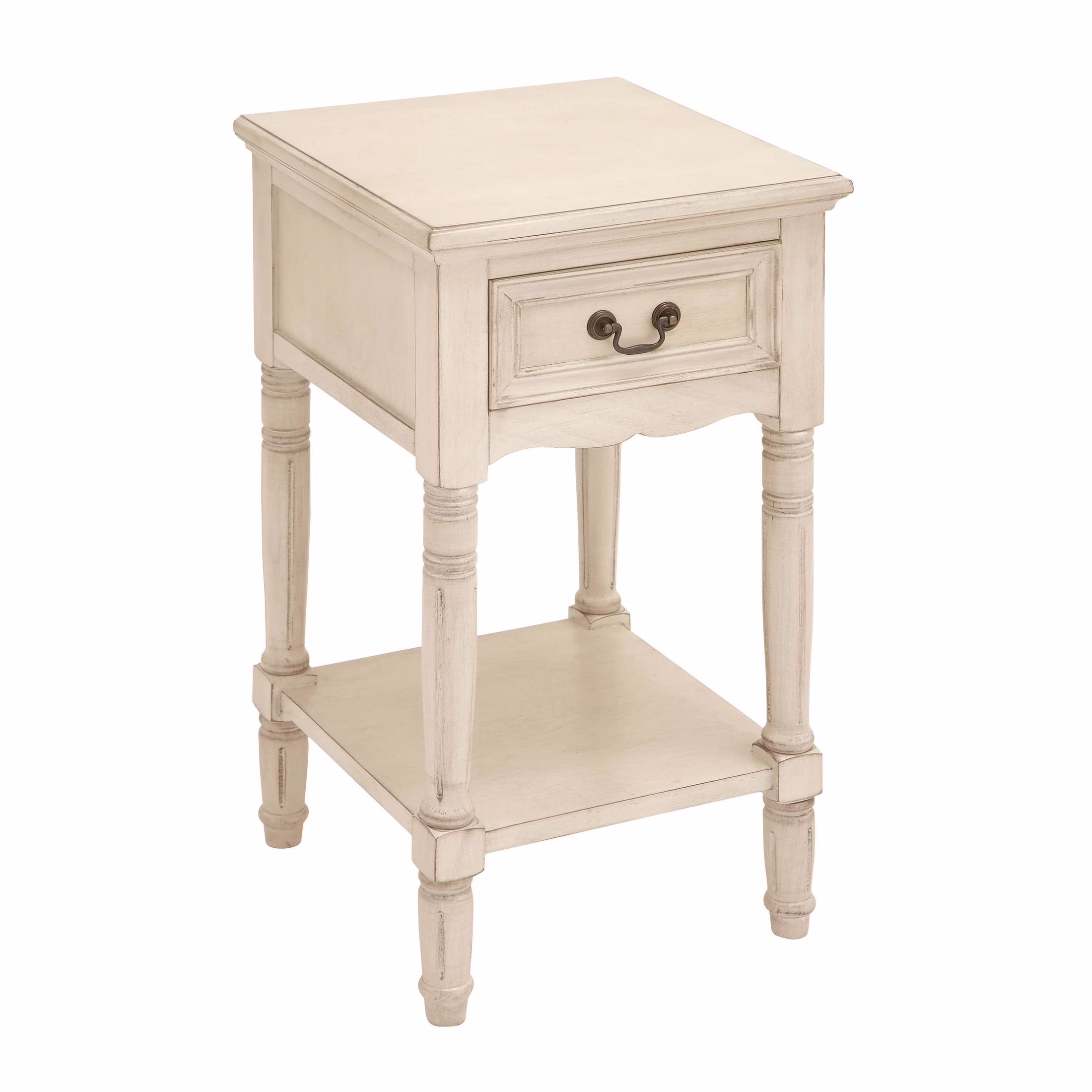 DecMode 17" x 25" Cream Wood 3 Drawer Cabinet, 1-Piece