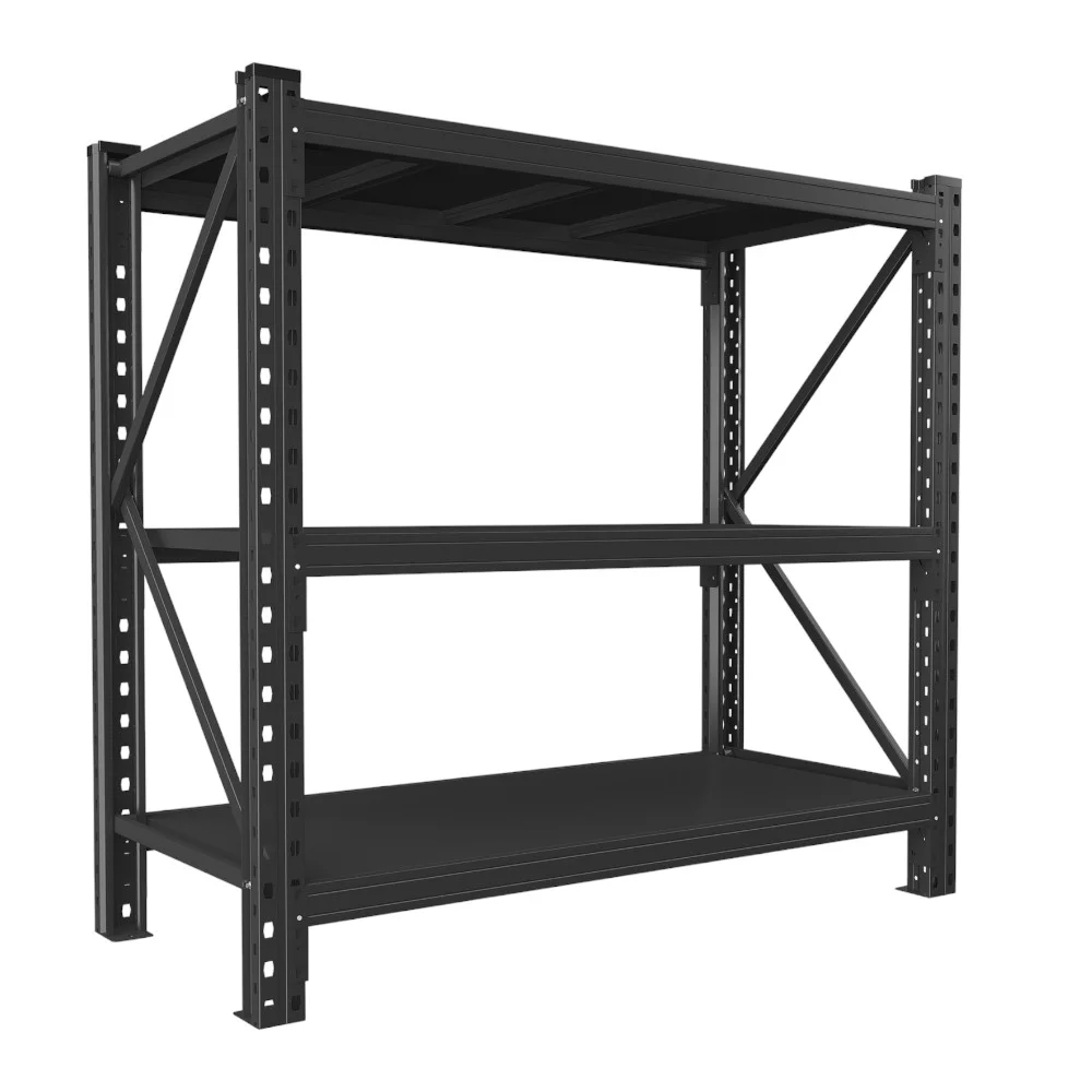 IVV 3-Tier Heavy Duty Steel Rack, 5000LBS Weight Capacity, Adjustable Metal Shelving Unit for Garage, Basement, Kitchen, Warehouse, 51.2"W x 23.6"D x 47.3"H, Black