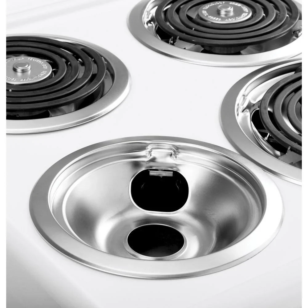 20-inch electric oven with 4 cooking zones, freestanding, in white
