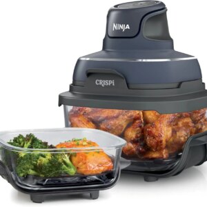 Ninja Crispi 4-in-1 Portable Glass Air Fryer Cooking System, 1500W, 4QT & 6-Cup TempWare Glass Containers with Storage Lids, Microwave, Freezer & Dishwasher Safe