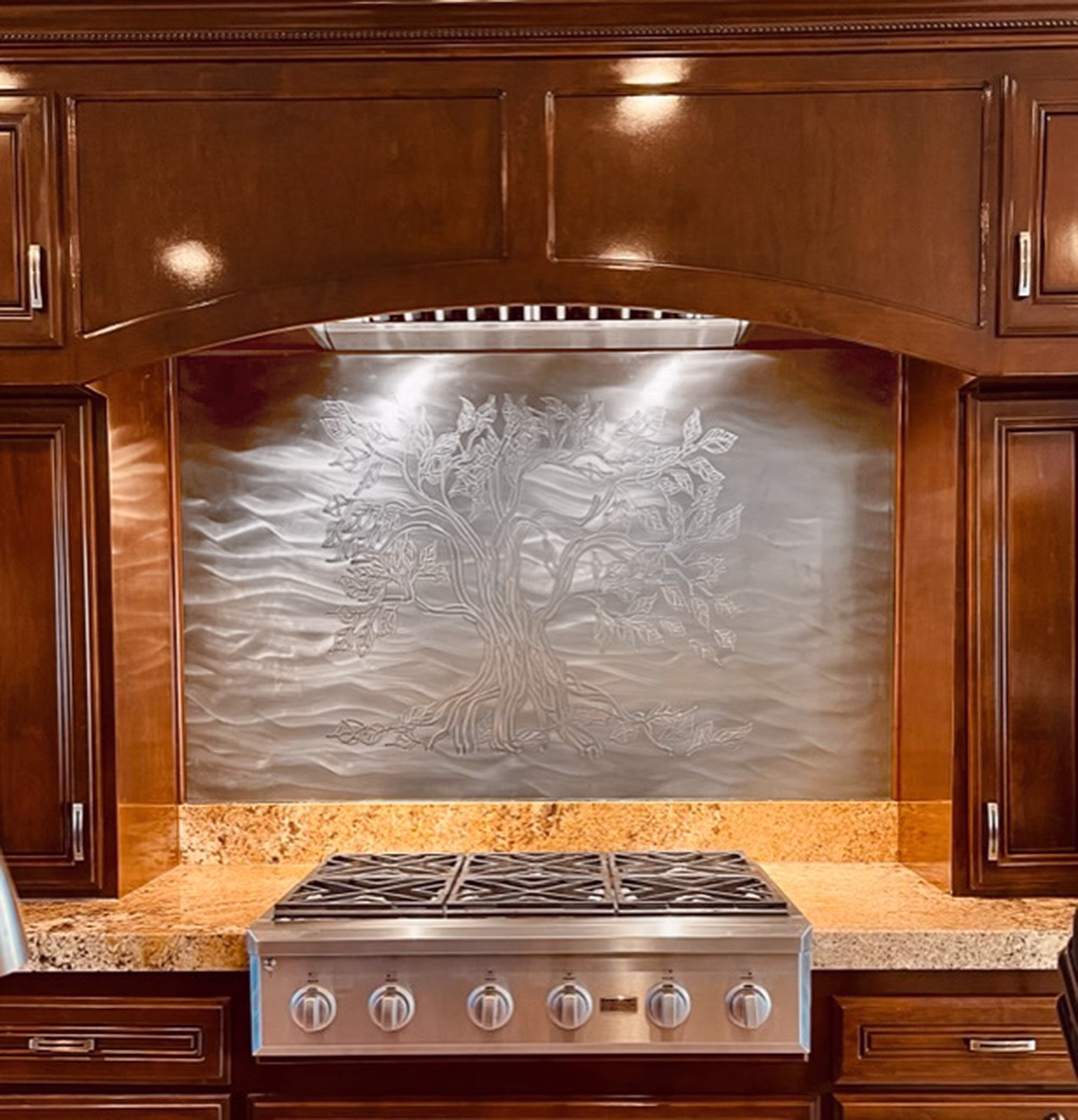 Tree of Life Decorative Stainless Steel Kitchen Backsplash 24″ x 30″