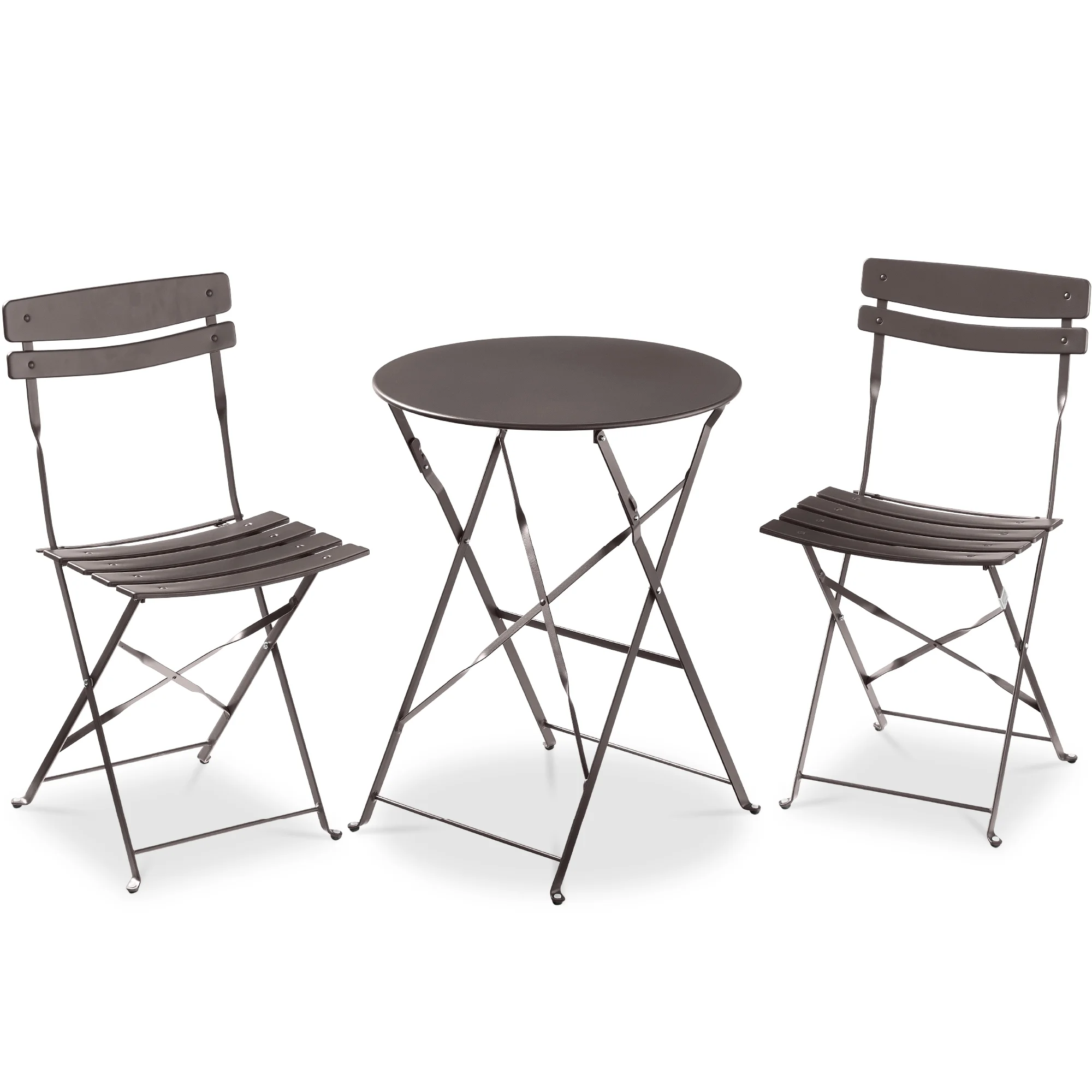 Best Choice Products 3-Piece Small Bistro Set, Folding Patio Furniture Set of 2 Chairs and Table - Black