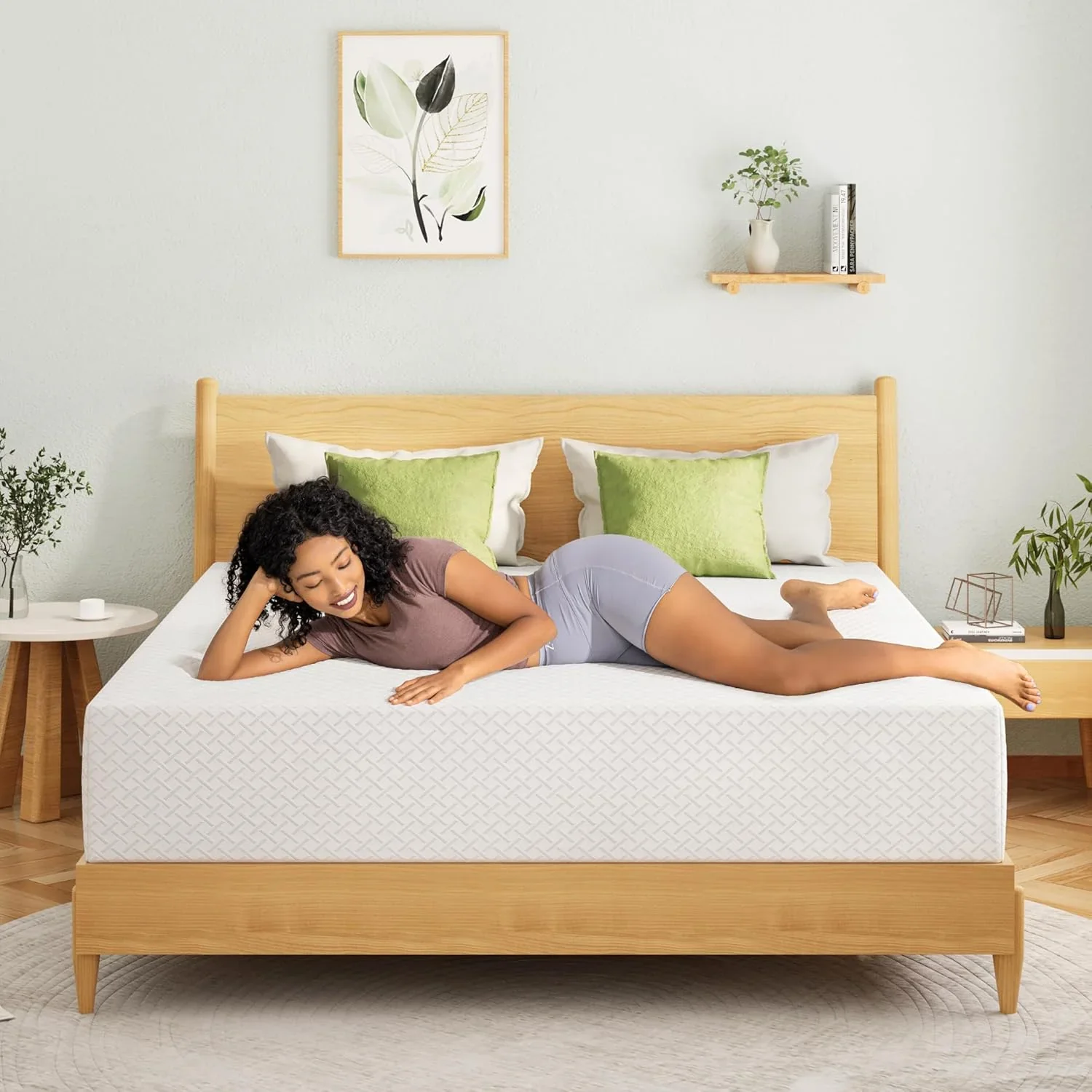 EGOHOME 8 Inch Twin Mattress, Memory Foam Mattress with Cooling Green Tea Gel, Relieve Pressure with Medium Firm Support, CertiPUR-US Certified, 75”L x 38”W, White