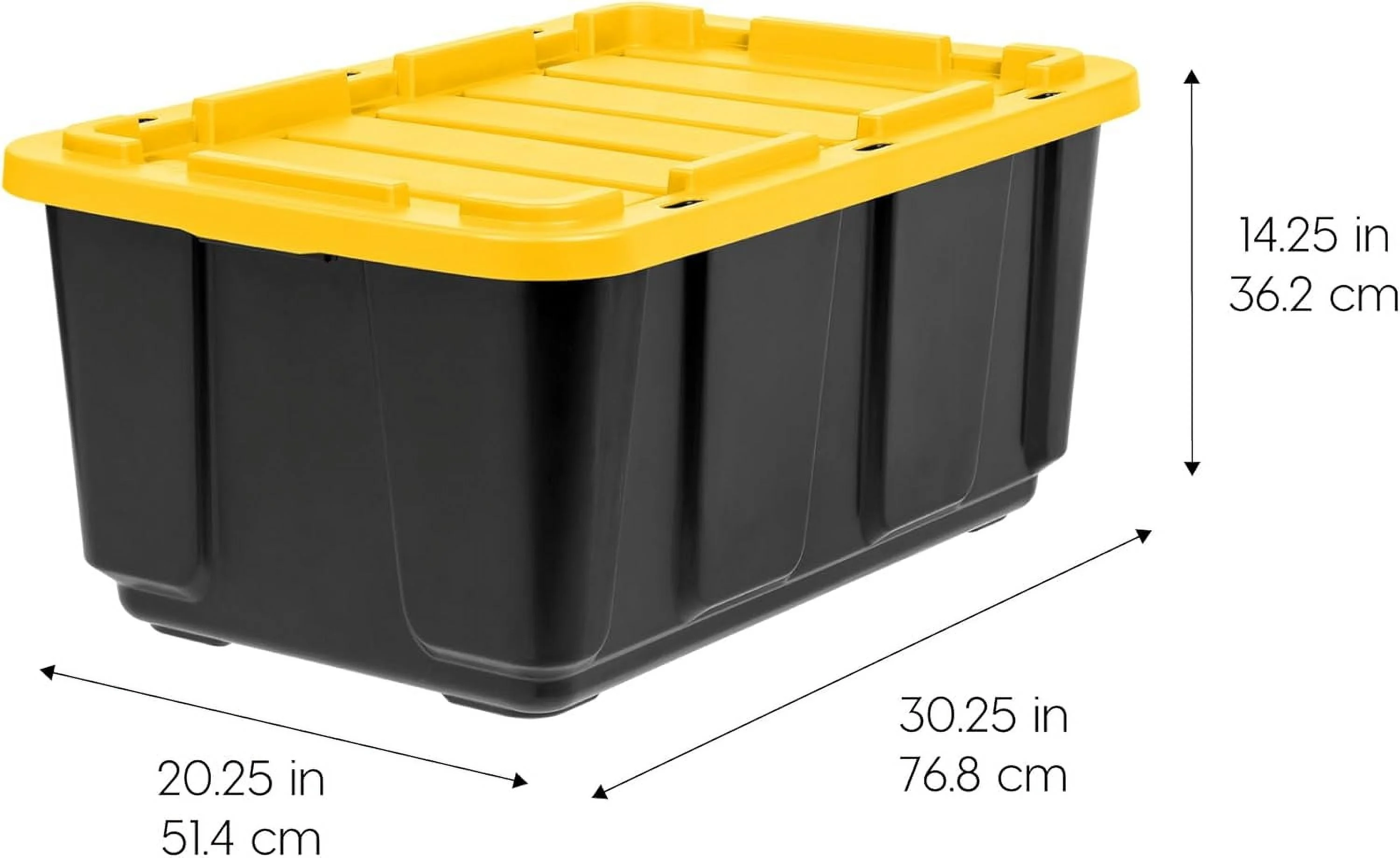 IRIS USA 27Gal/108Qt 4 Pack Large All-Weather Heavy-Duty Stackable Storage Plastic Bin Tote Container with Quick Snap Lid, (30" L x 20" W x 14" H)