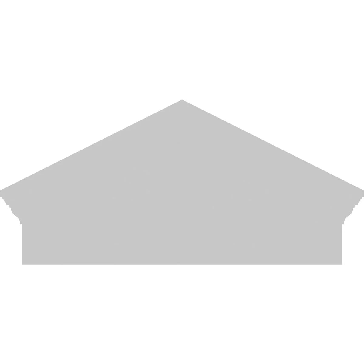 Ekena Millwork 52"W x 19-7/8"H x 2-3/4"P (Pitch 6/12) Peaked Cap Sunburst Architectural Grade PVC Combination Pediment