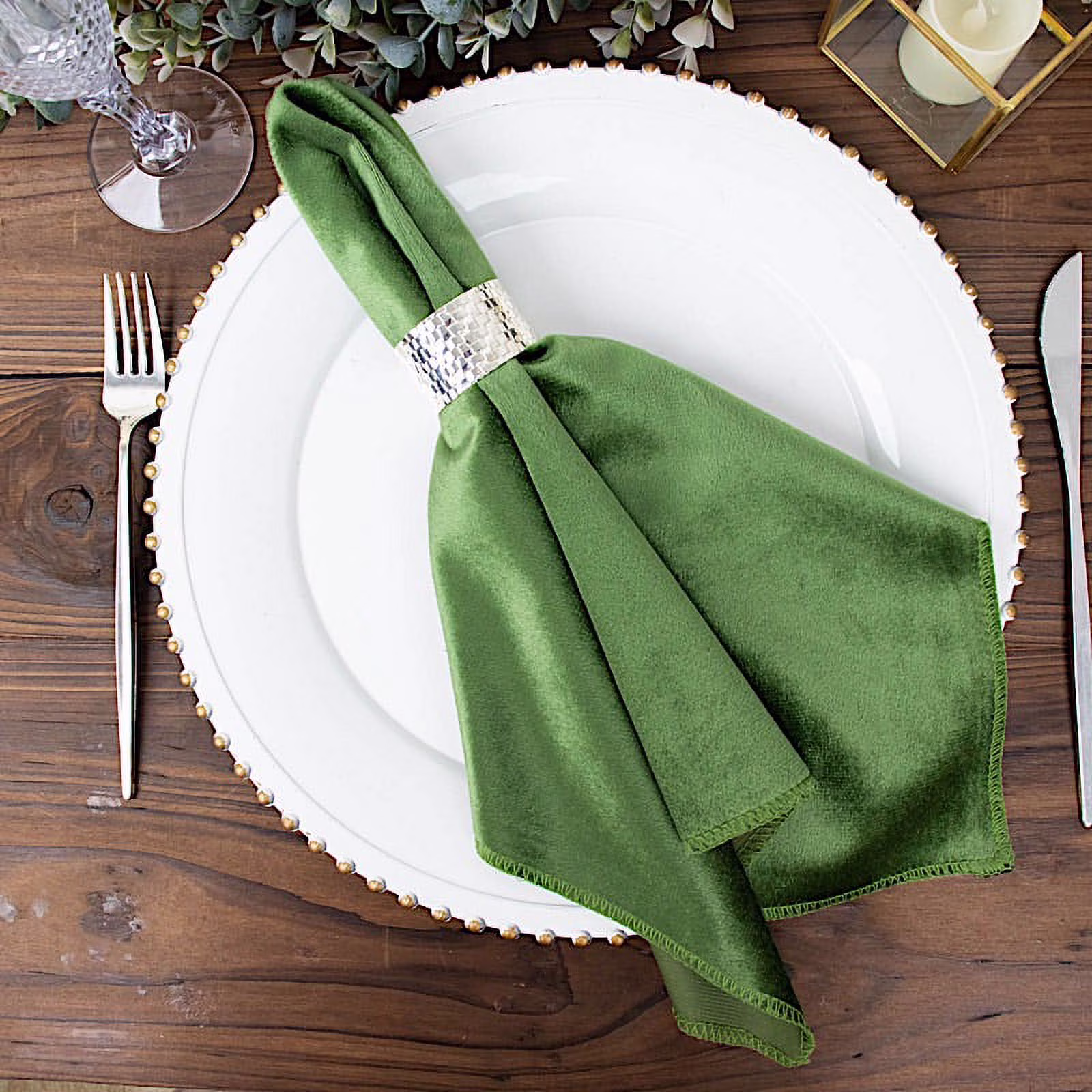 BalsaCircle 100 Pieces 20" x 20" Navy Blue Premium Velvet Napkins Linens
