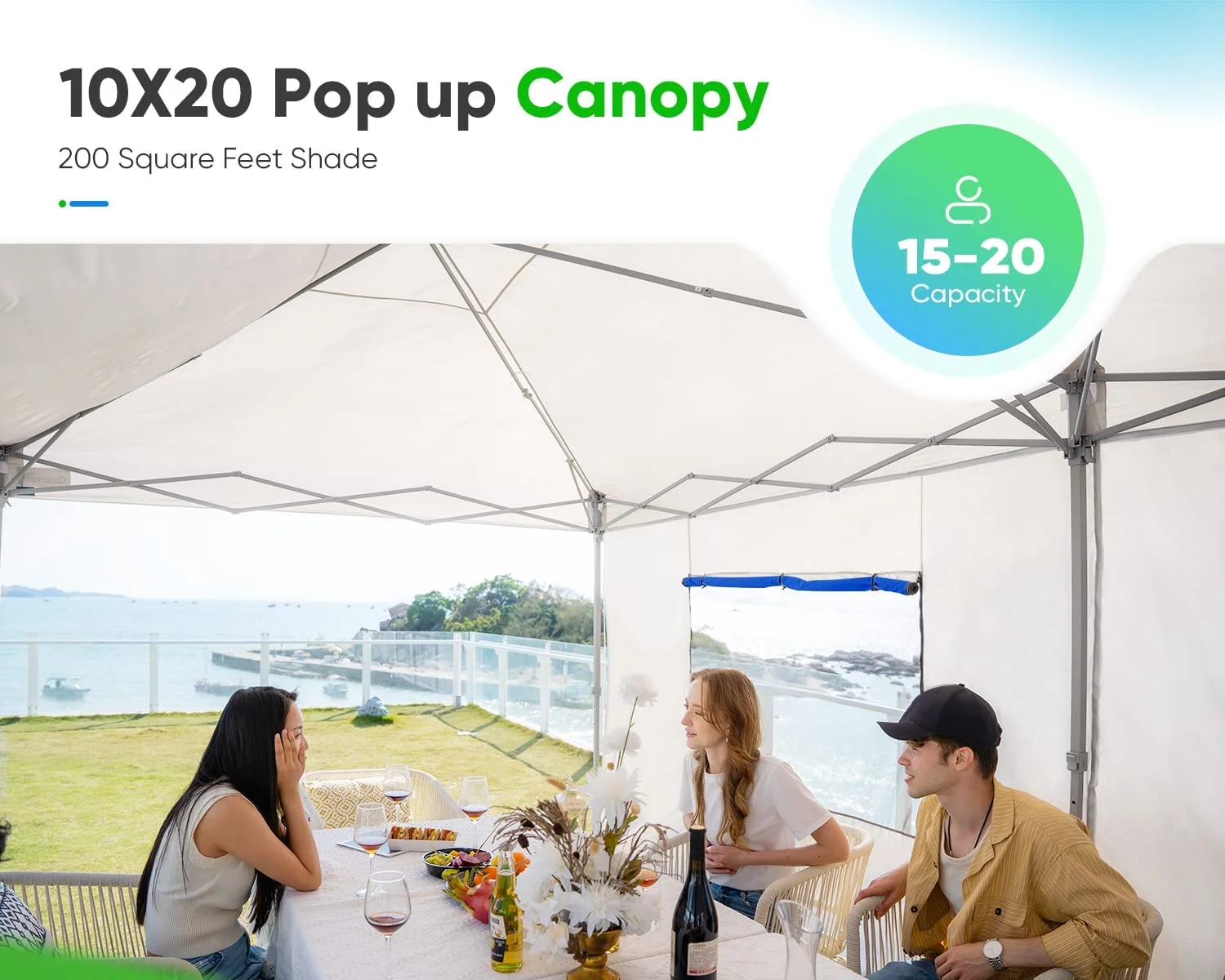 Quictent 10' x 20' White Instant, Event and Pop-up Outdoor Canopy