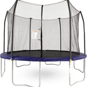 Round Trampoline With Enclosure And Spring Pad, 12-Foot, Blue