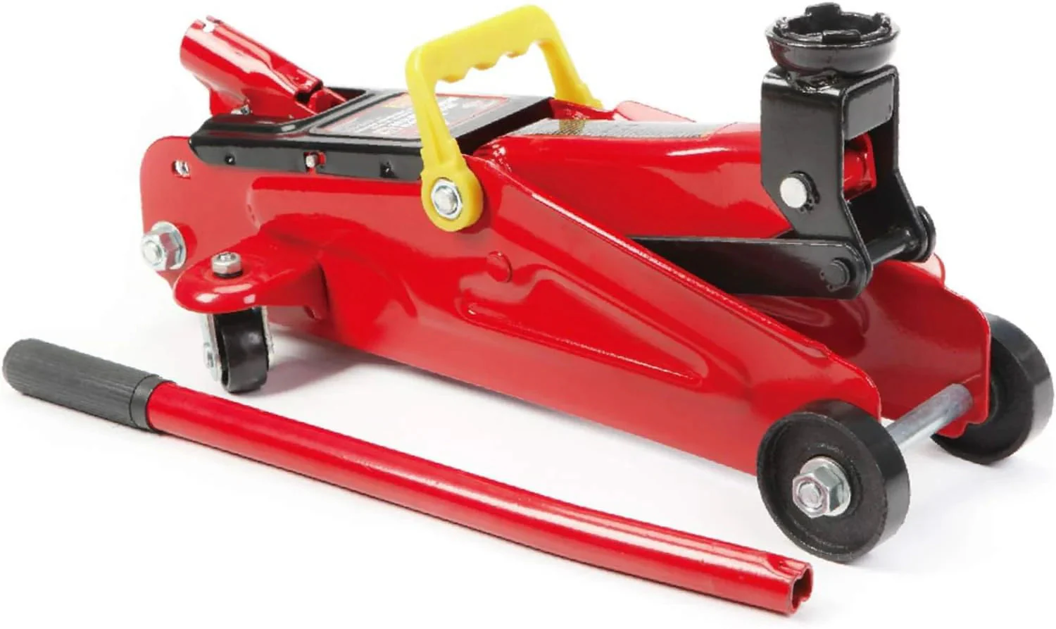 3 Ton Low Profile, Aluminum and Steel Racing Floor Jack with Dual Pistons Quick Lift Pump for Sport Utility Vehicle, Lifting Range 3-15/16″ min to 18-5/16″ max, Red