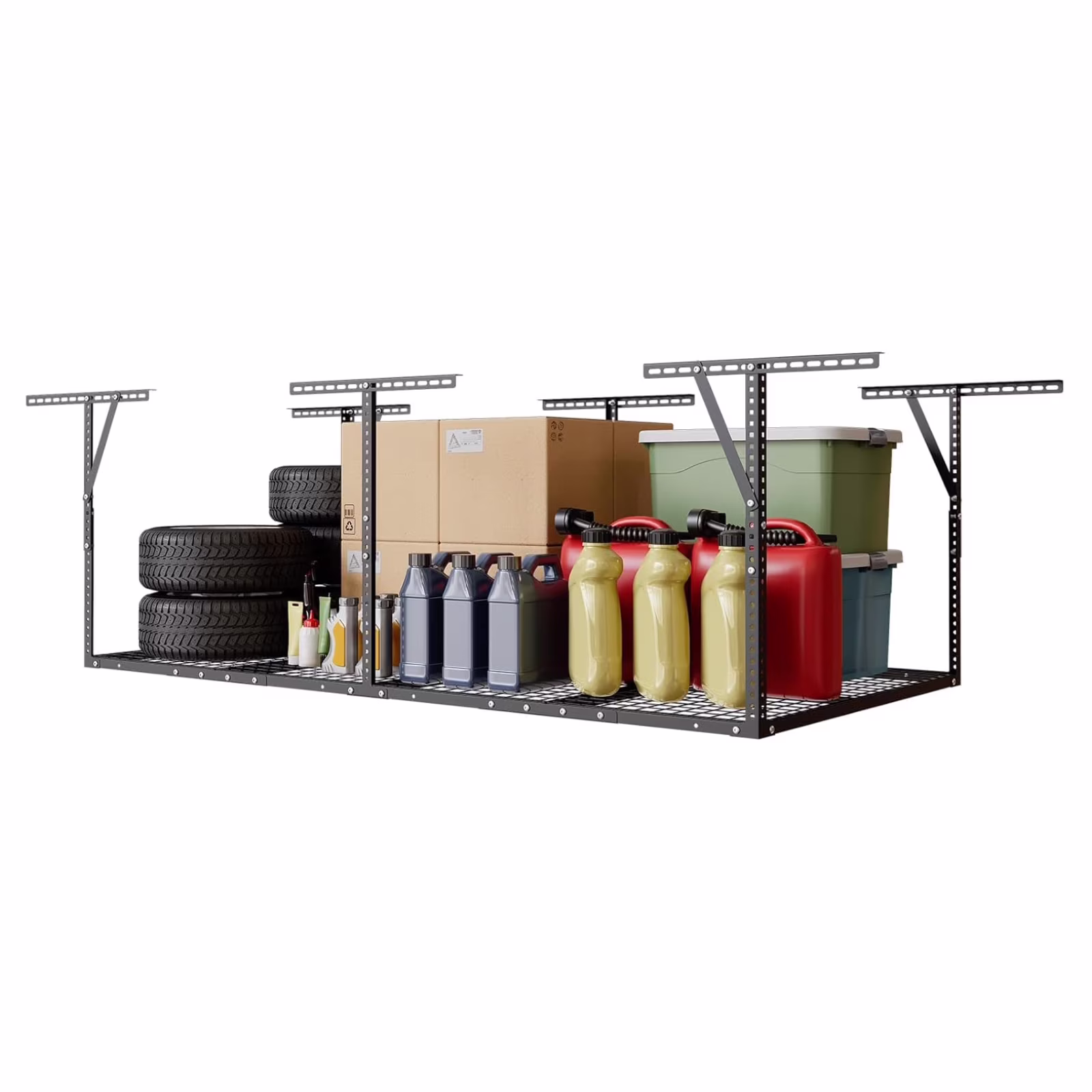 Riedhoff Garage Overhead Storage Racks 72″ x 36″, with Stable Triangle Support, Black
