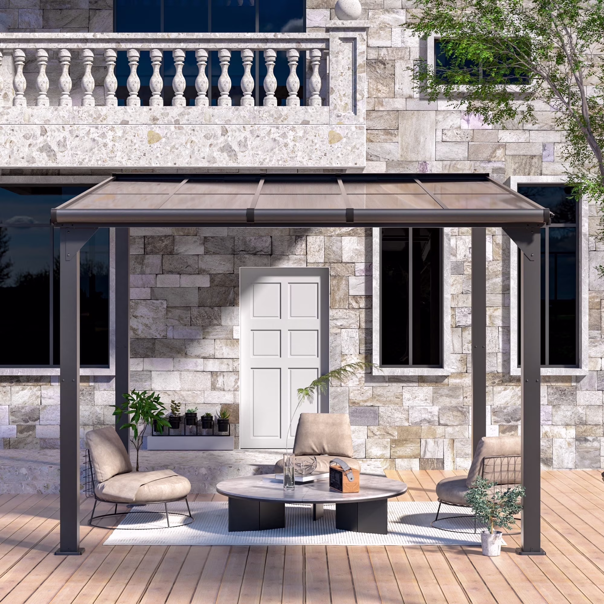 Jaxpety 14 x 10 ft. Hardtop Gazebo Outdoor Awnings for Patio, Backyard, Porch