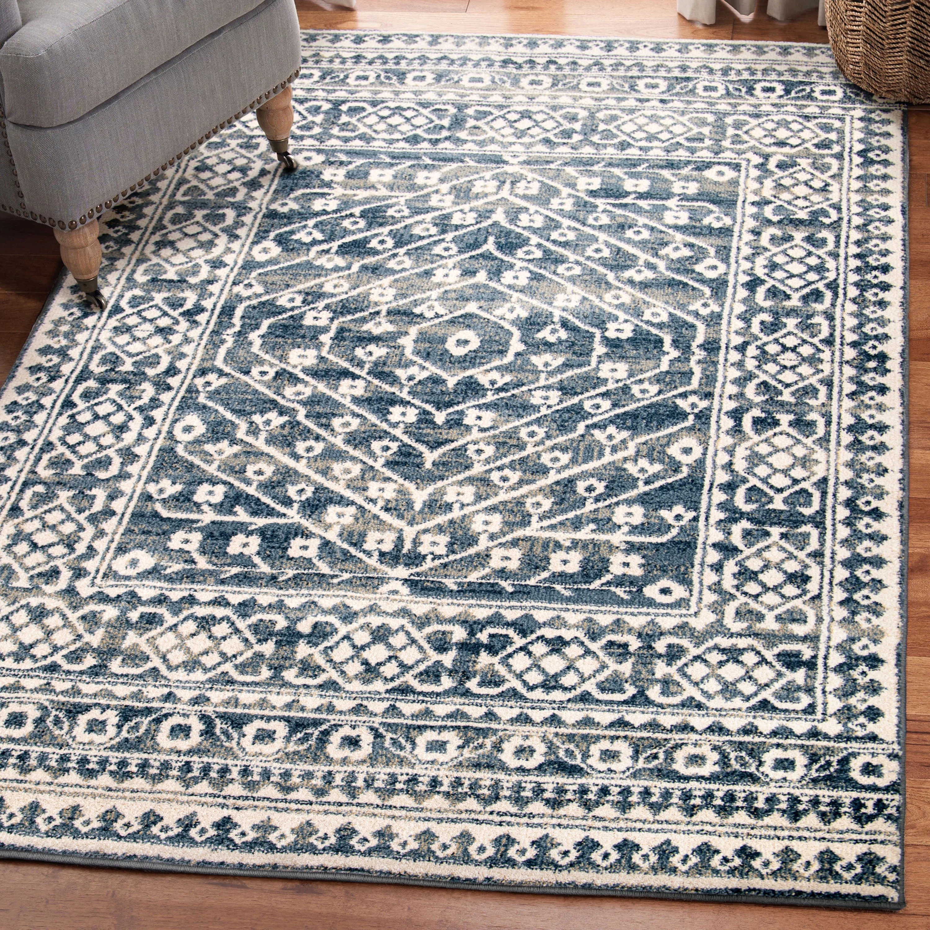 My Texas House Delilah 5'3" X 7'6" Blue Geometric Area Rug