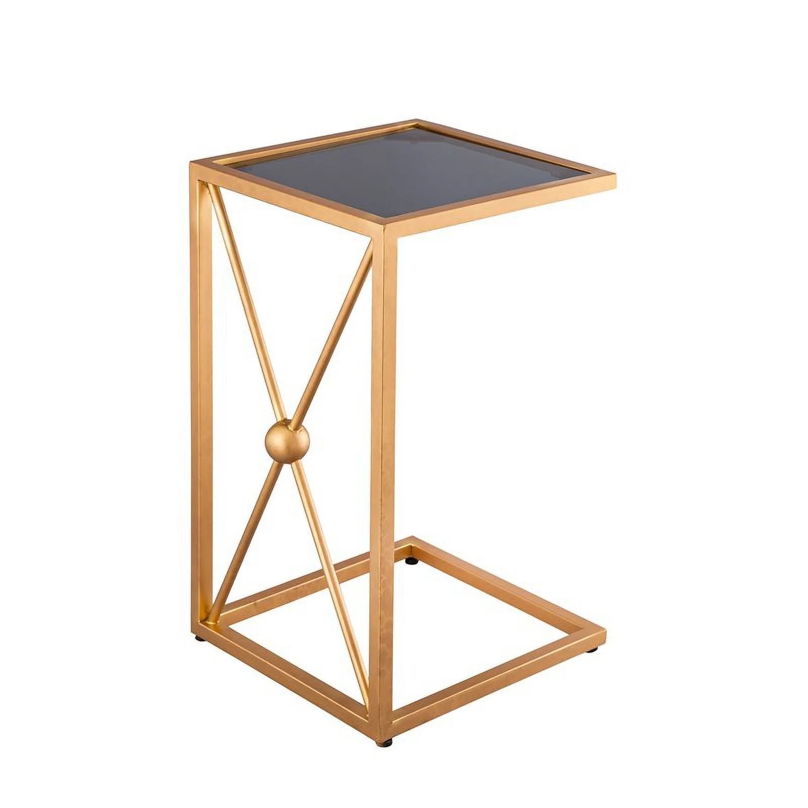 Carolina CC-1414BG-GLD Marlow C Table with X Base, Black & Gold