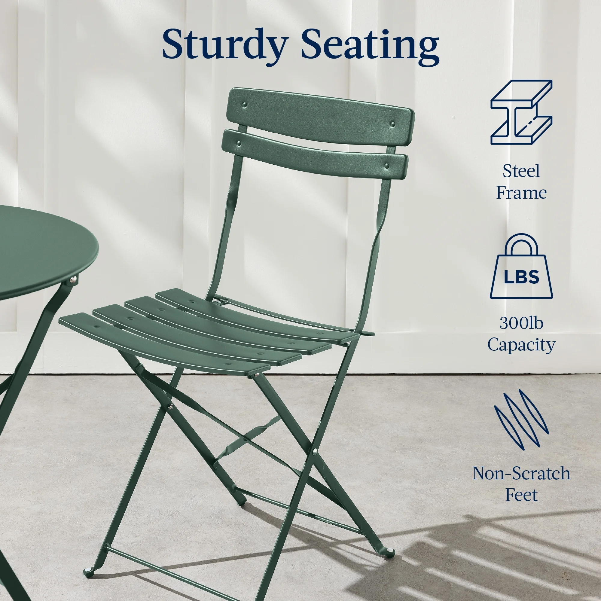 Best Choice Products 3-Piece Small Bistro Set, Folding Patio Furniture Set of 2 Chairs and Table - Black