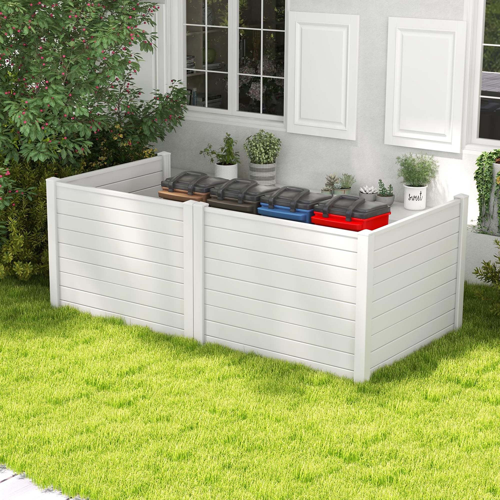 Costway 48"L x 37.5"H Air Conditioner Fence with 3 Ground Stakes